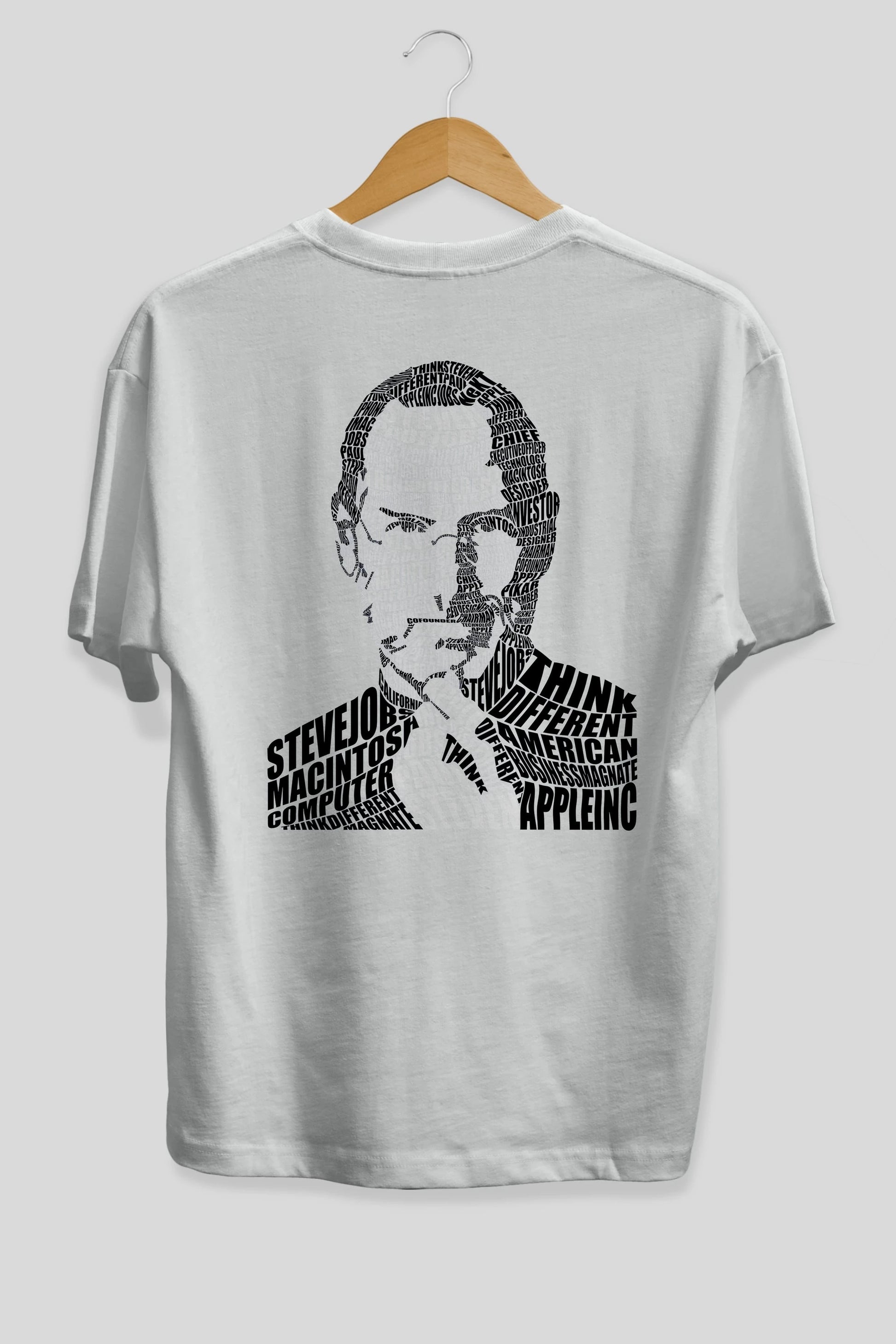 Steve Jobs Calligram Arka Baskılı Oversize t-shirt %100 pamuk Erkek Kadın Unisex
