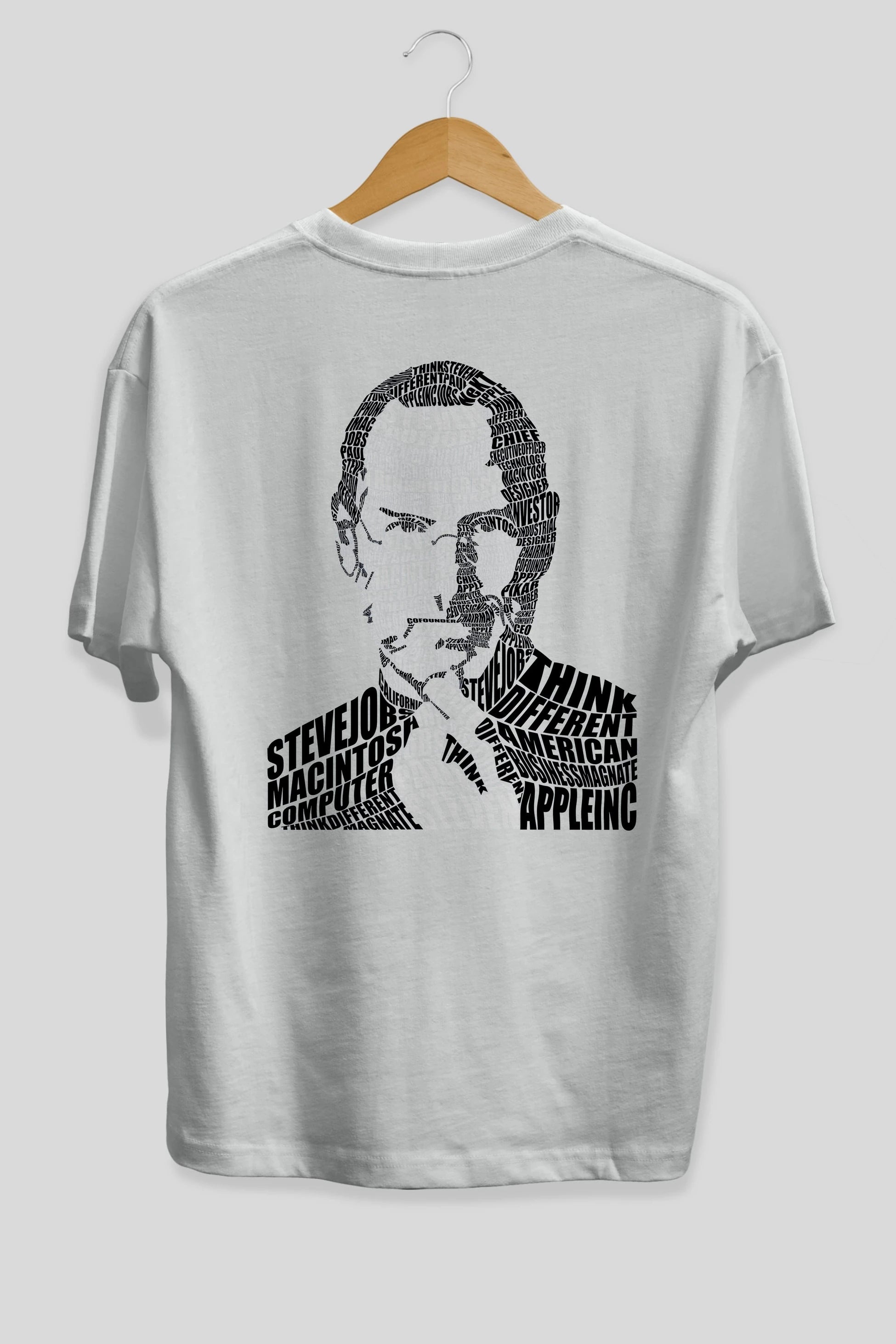 Steve Jobs Calligram Arka Baskılı Oversize t-shirt %100 pamuk Erkek Kadın Unisex