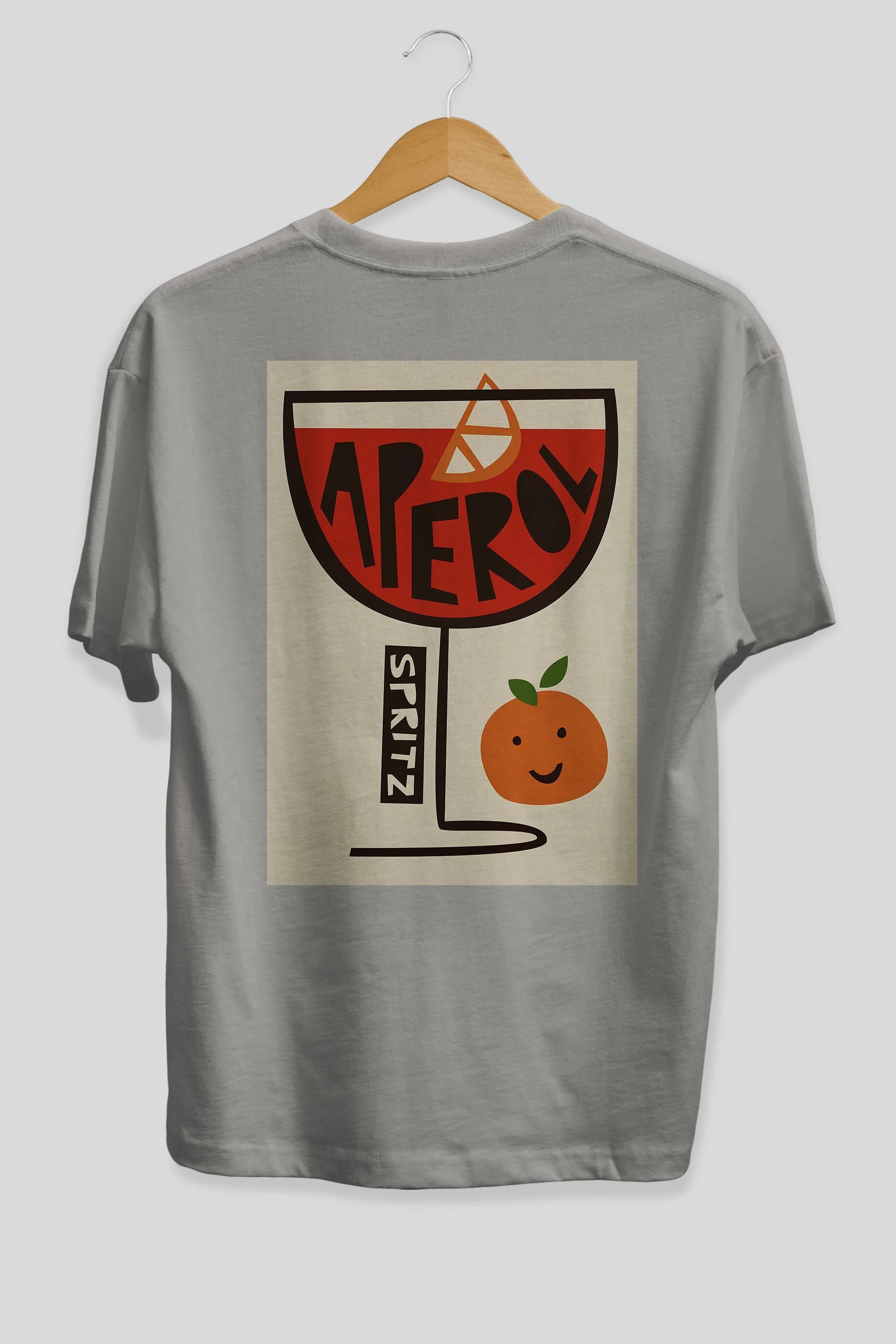Aperol Spritz 9 Arka Baskılı Oversize t-shirt Erkek Kadın Unisex %100 Pamuk Bisiklet Yaka tişort
