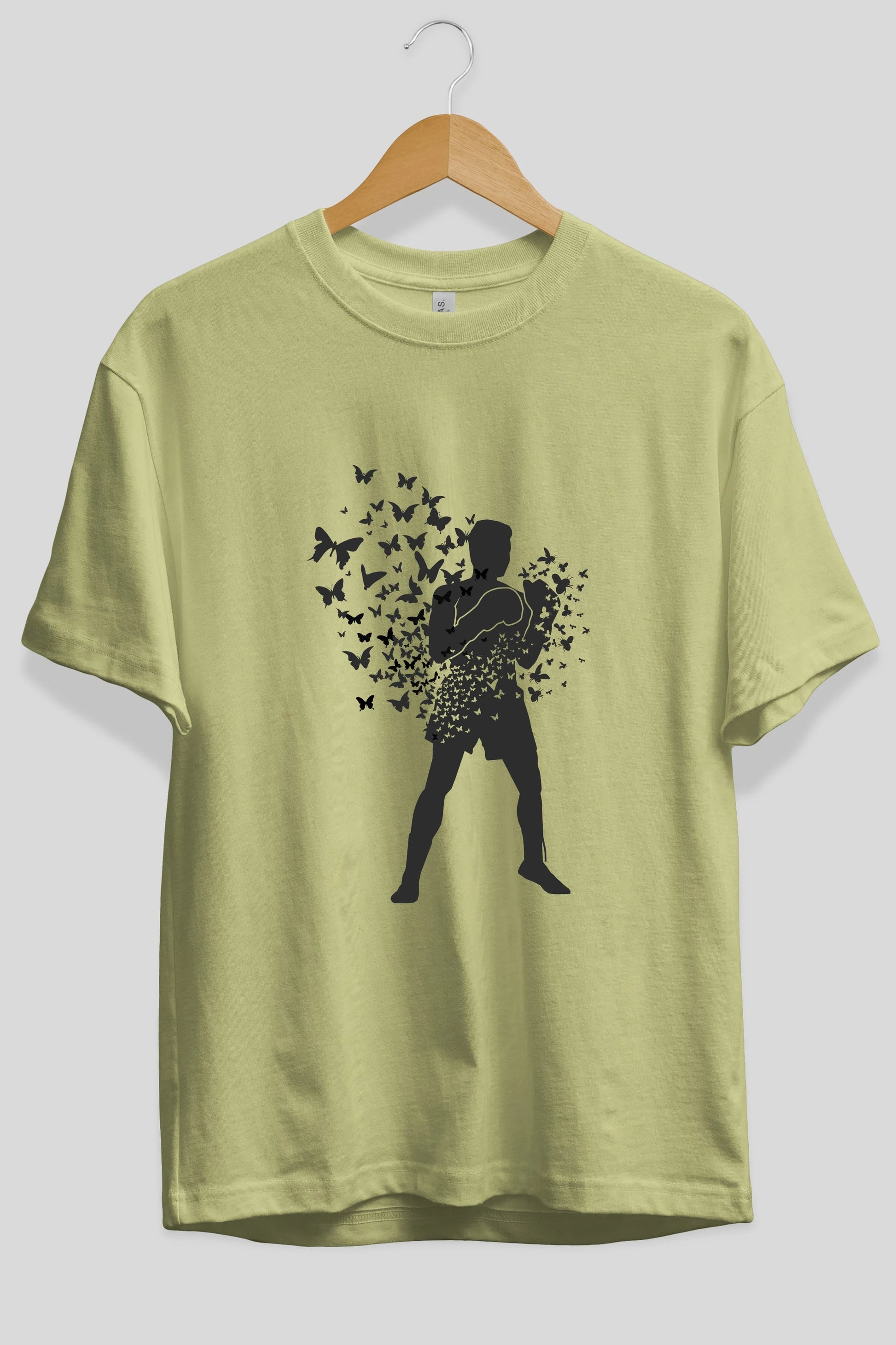 Float Like Butterfly Sting Like Bee Ön Baskılı Oversize t-shirt %100 pamuk Erkek Kadın Unisex