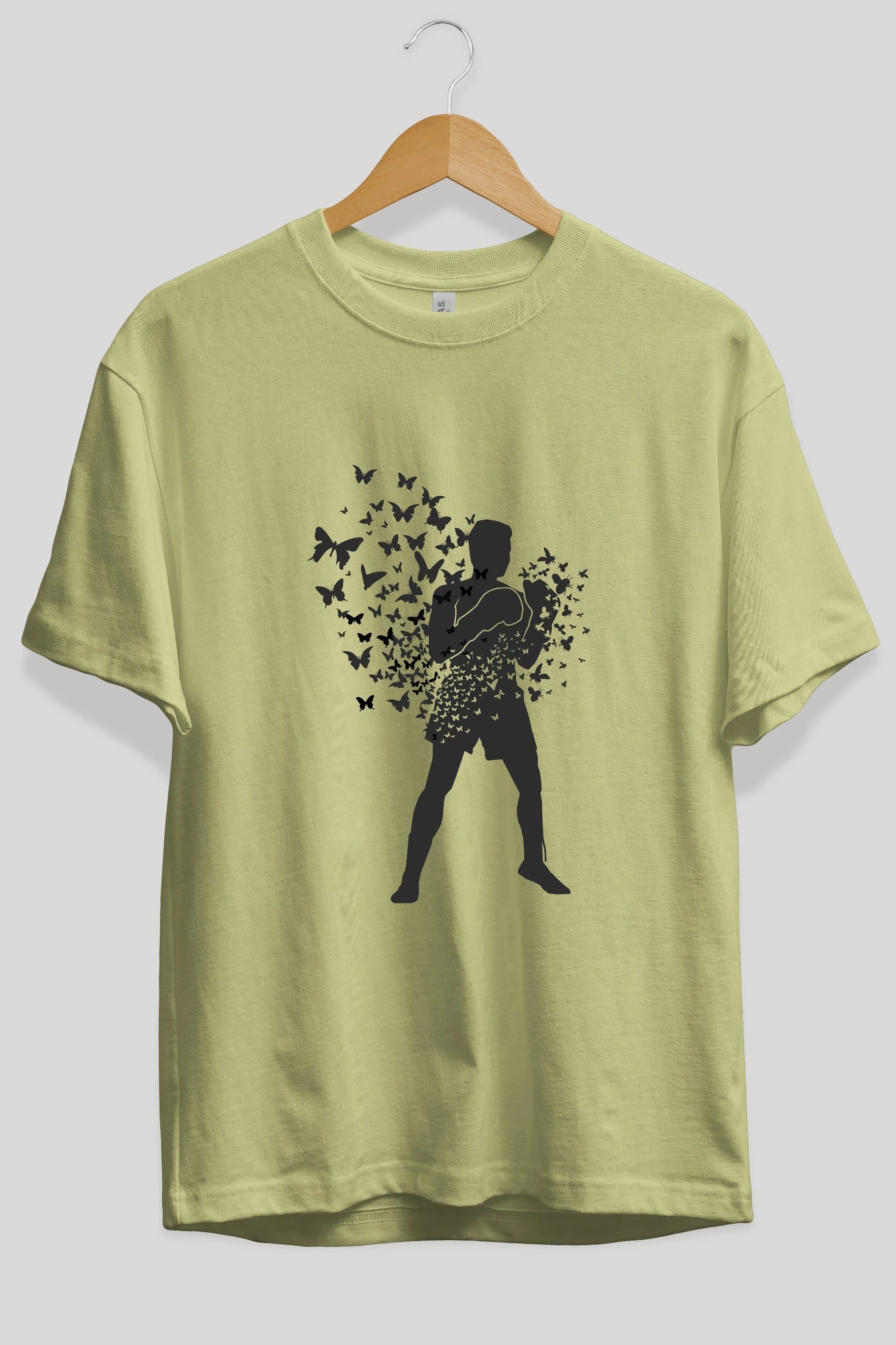 Float Like Butterfly Sting Like Bee Ön Baskılı Oversize t-shirt %100 pamuk Erkek Kadın Unisex