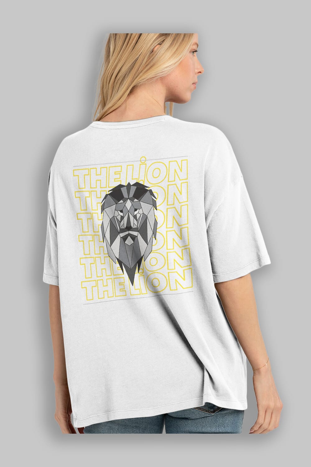 The Lion Yazılı Arka Baskılı Oversize t-shirt Erkek Kadın Unisex