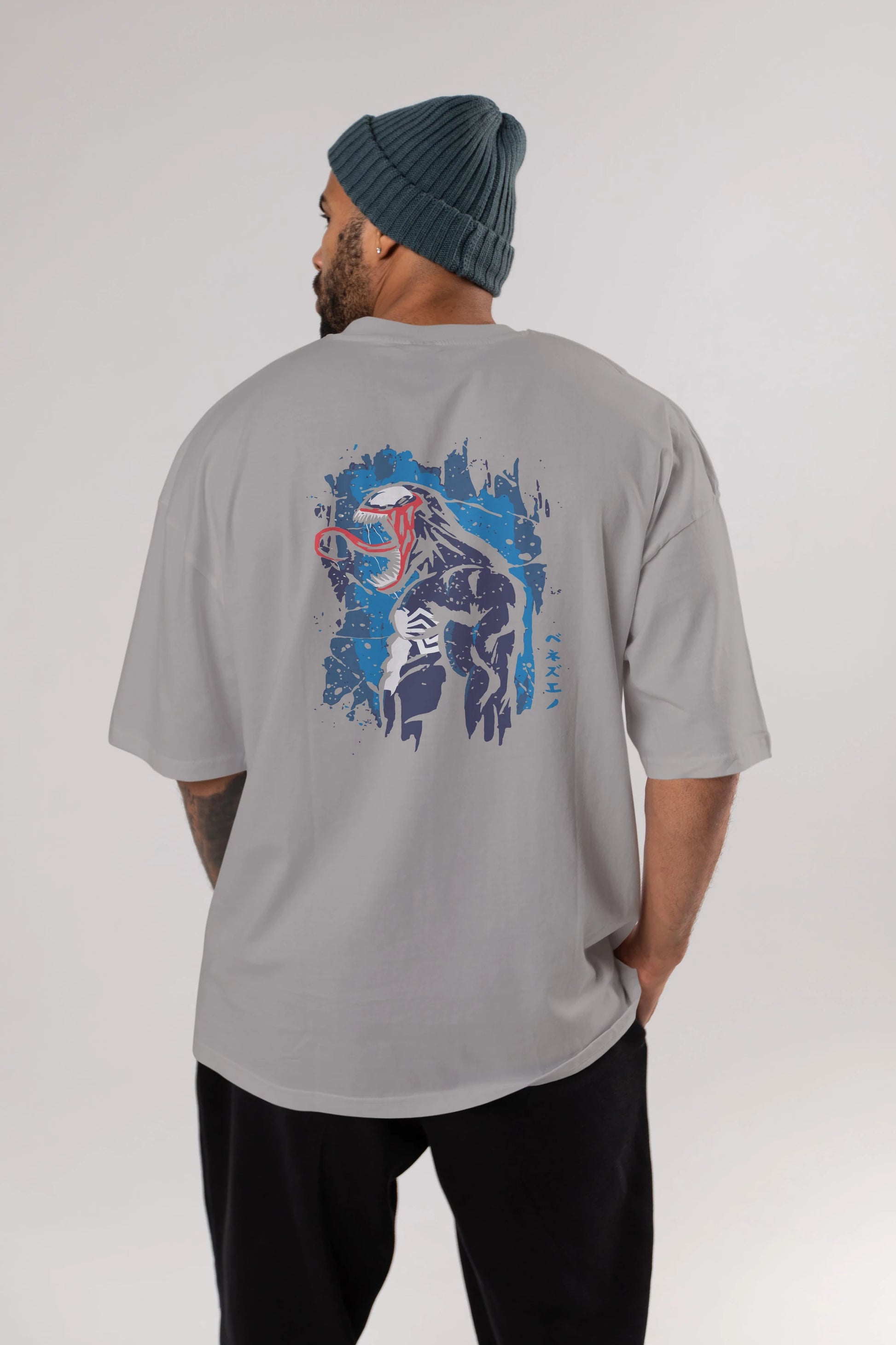 Venom (24) Arka Baskılı Oversize t-shirt Erkek Kadın Unisex %100 Pamuk Bisiklet Yaka tişort