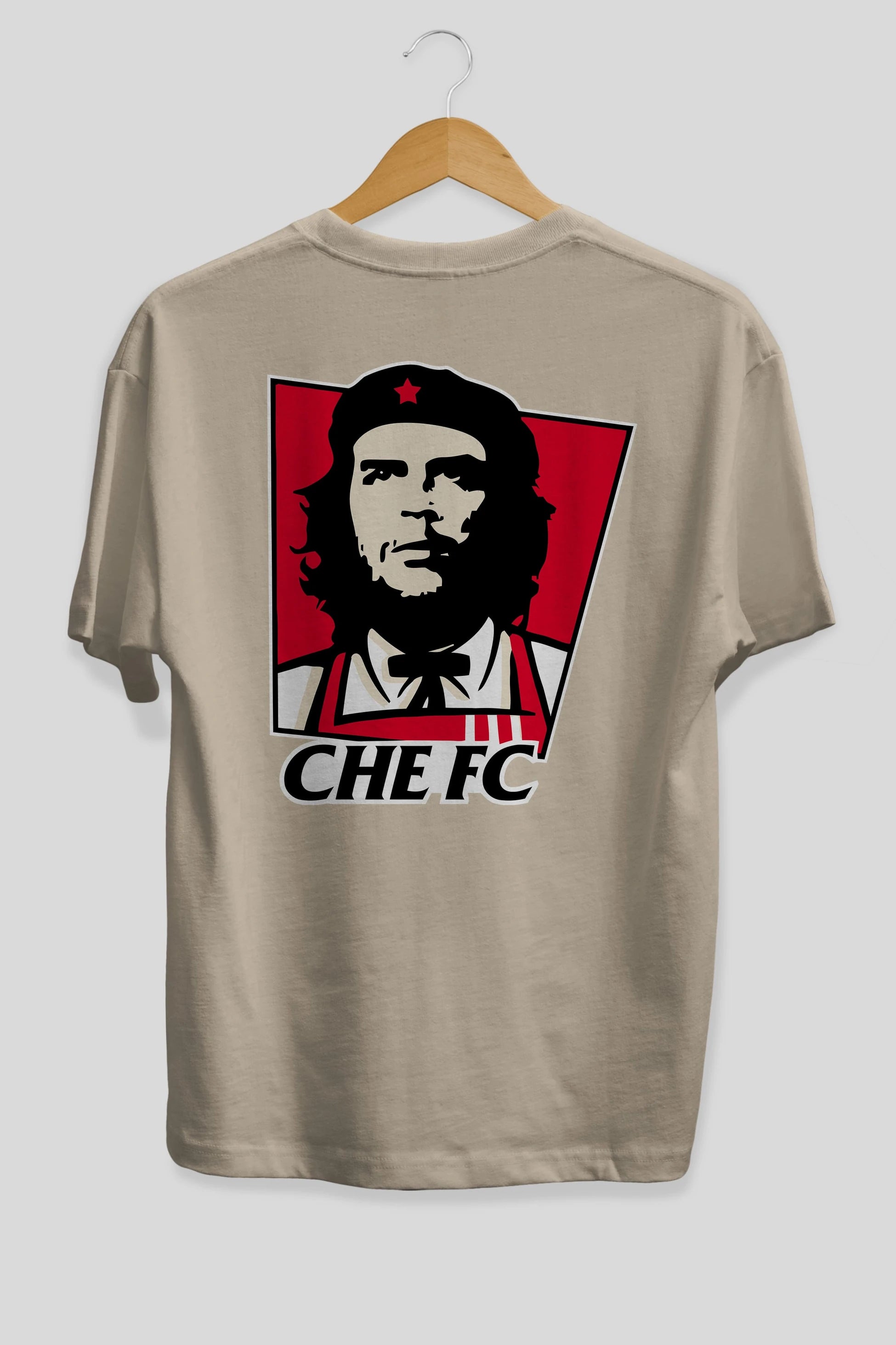 Che FC Arka Baskılı Oversize t-shirt Erkek Kadın Unisex %100 Pamuk Bisiklet Yaka tişort