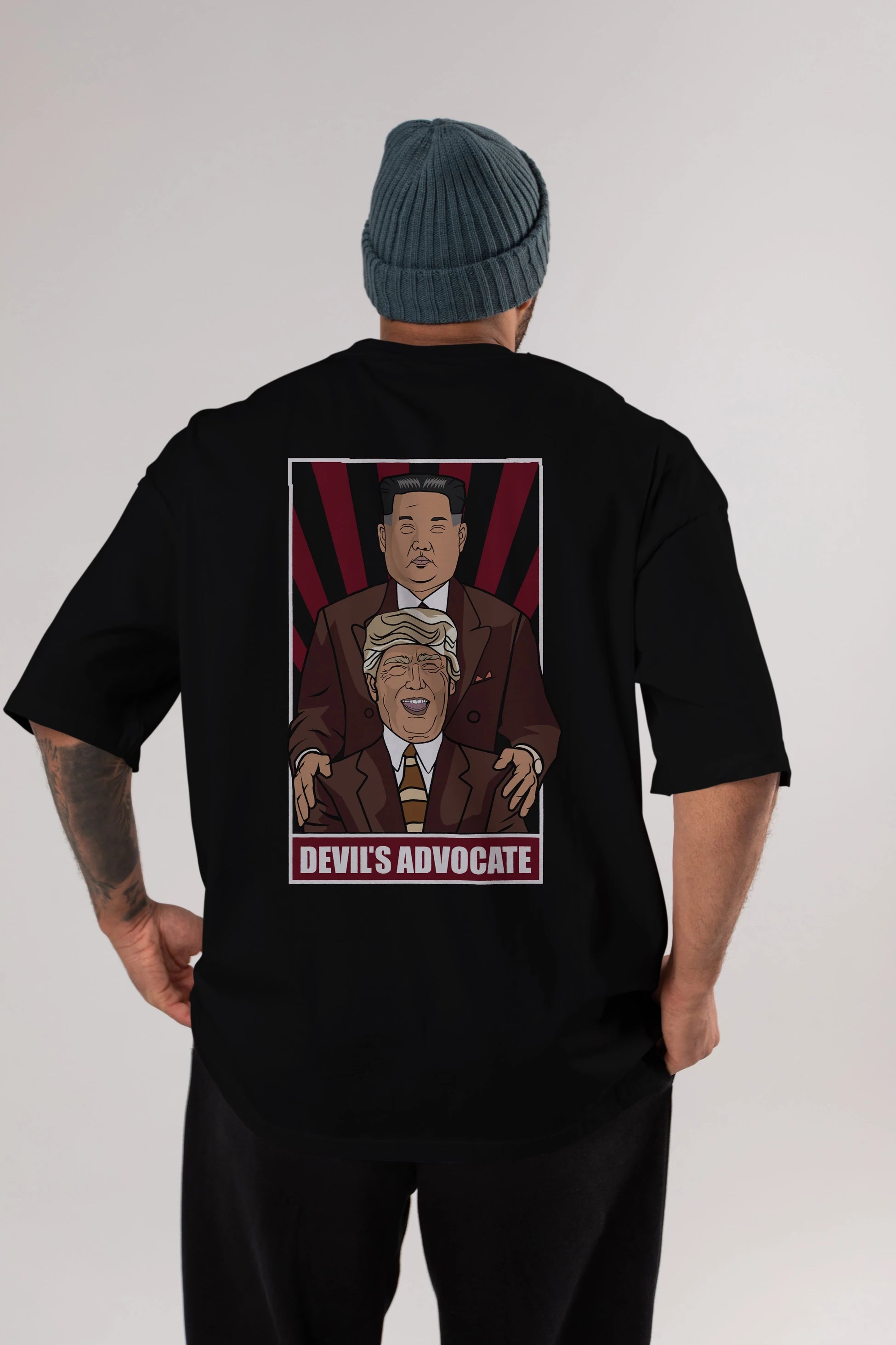 Devil_s Advocate Arka Baskılı Oversize t-shirt Erkek Kadın Unisex %100 Pamuk tişort