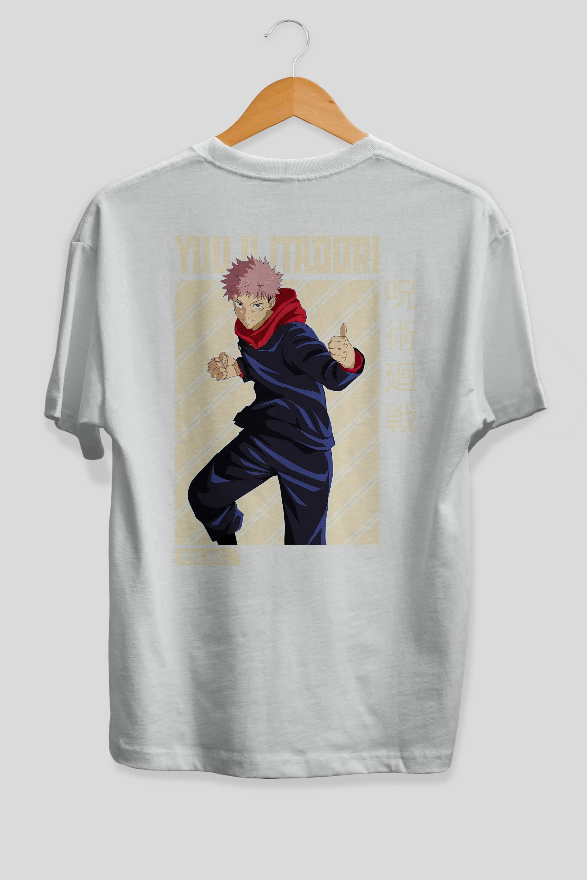 Yuuji Itadori 1 Anime Arka Baskılı Oversize t-shirt Erkek Kadın Unisex