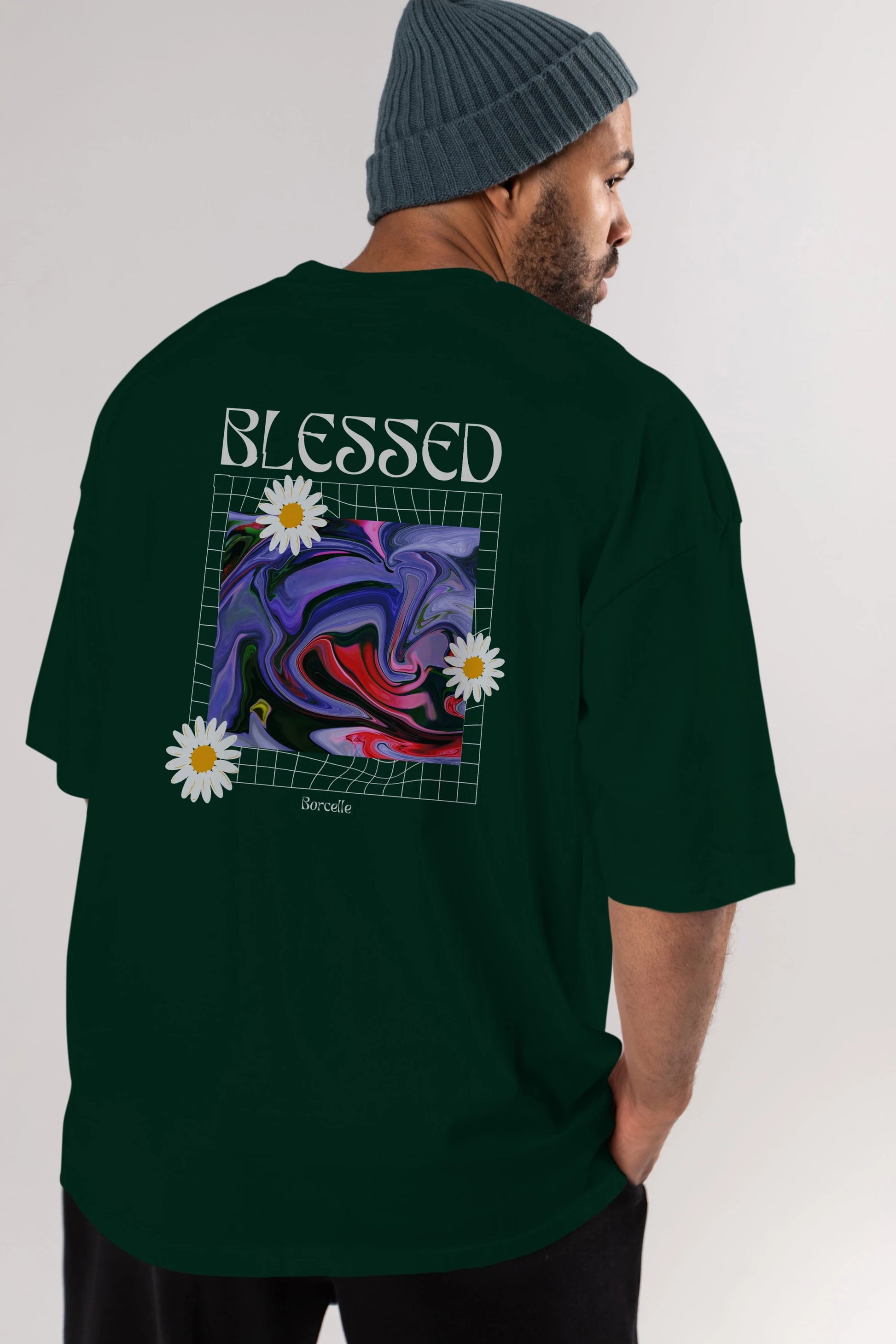 Blessed Arka Baskılı Oversize t-shirt Erkek Kadın Unisex