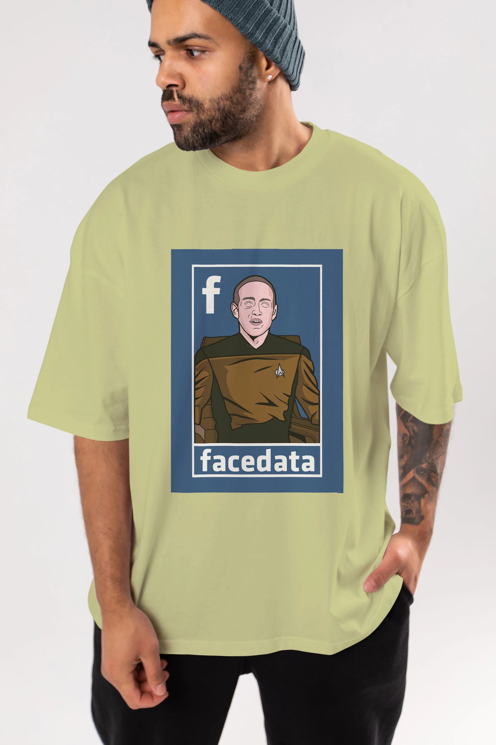 Zukerberg Data Ön Baskılı Oversize t-shirt Erkek Kadın Unisex %100 Pamuk tişort
