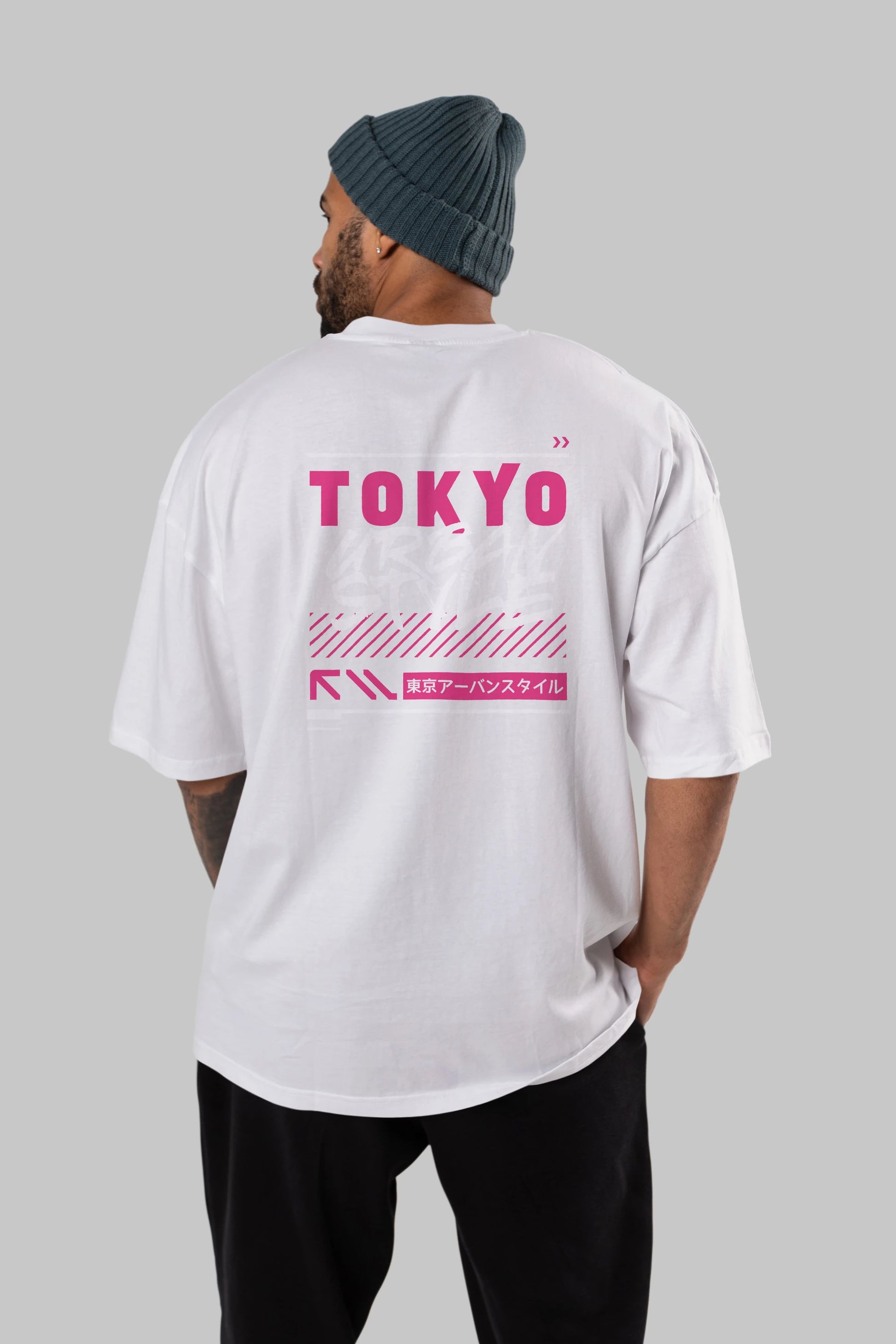Tokyo Urban Style Arka Baskılı Oversize t-shirt Erkek Kadın Unisex