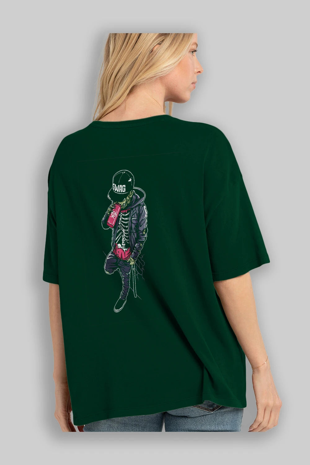 Zombie Swag Arka Baskılı Oversize t-shirt Erkek Kadın Unisex %100 Pamuk