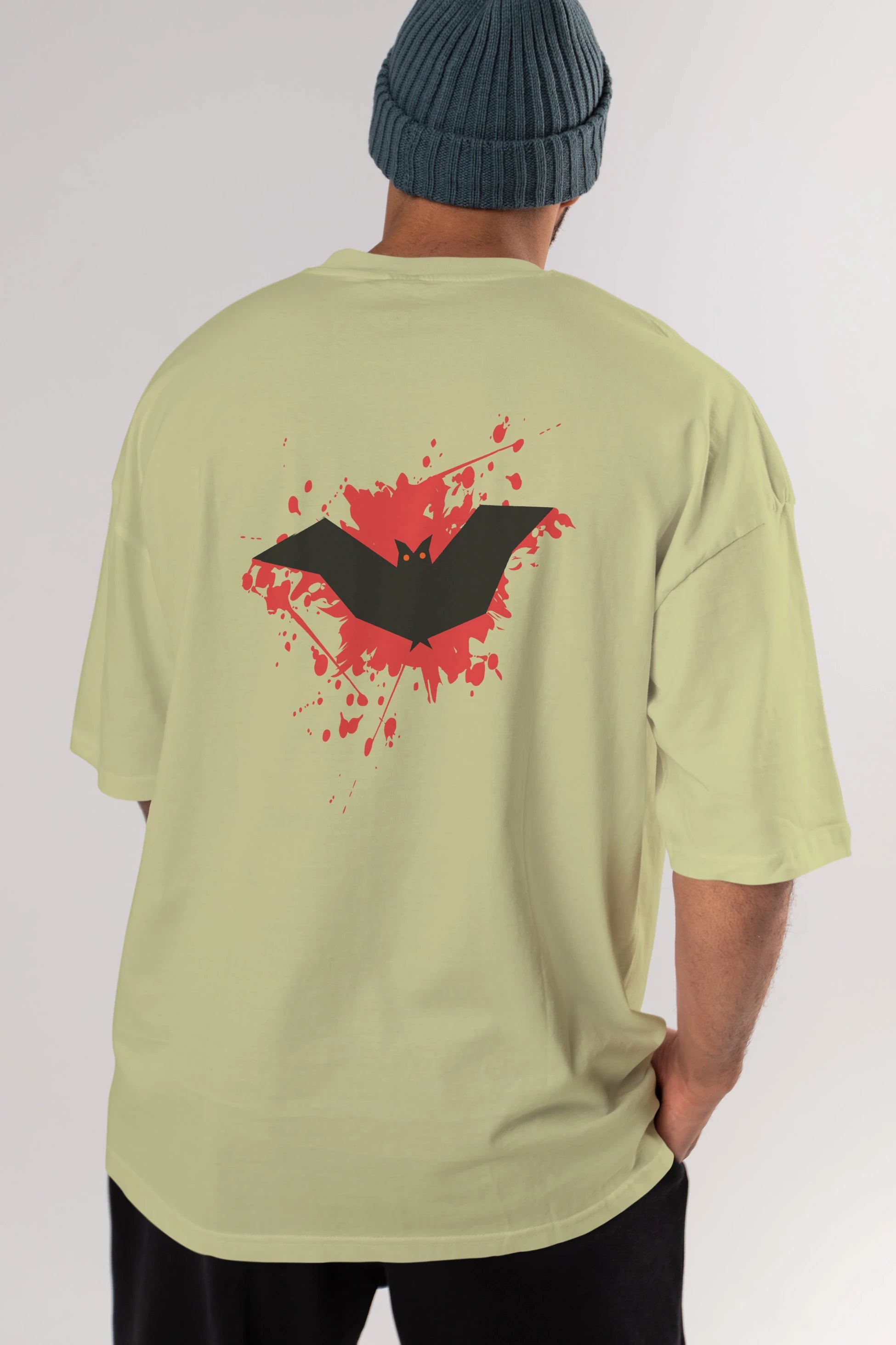 Halloween Arka Baskılı Oversize t-shirt Erkek Kadın Unisex