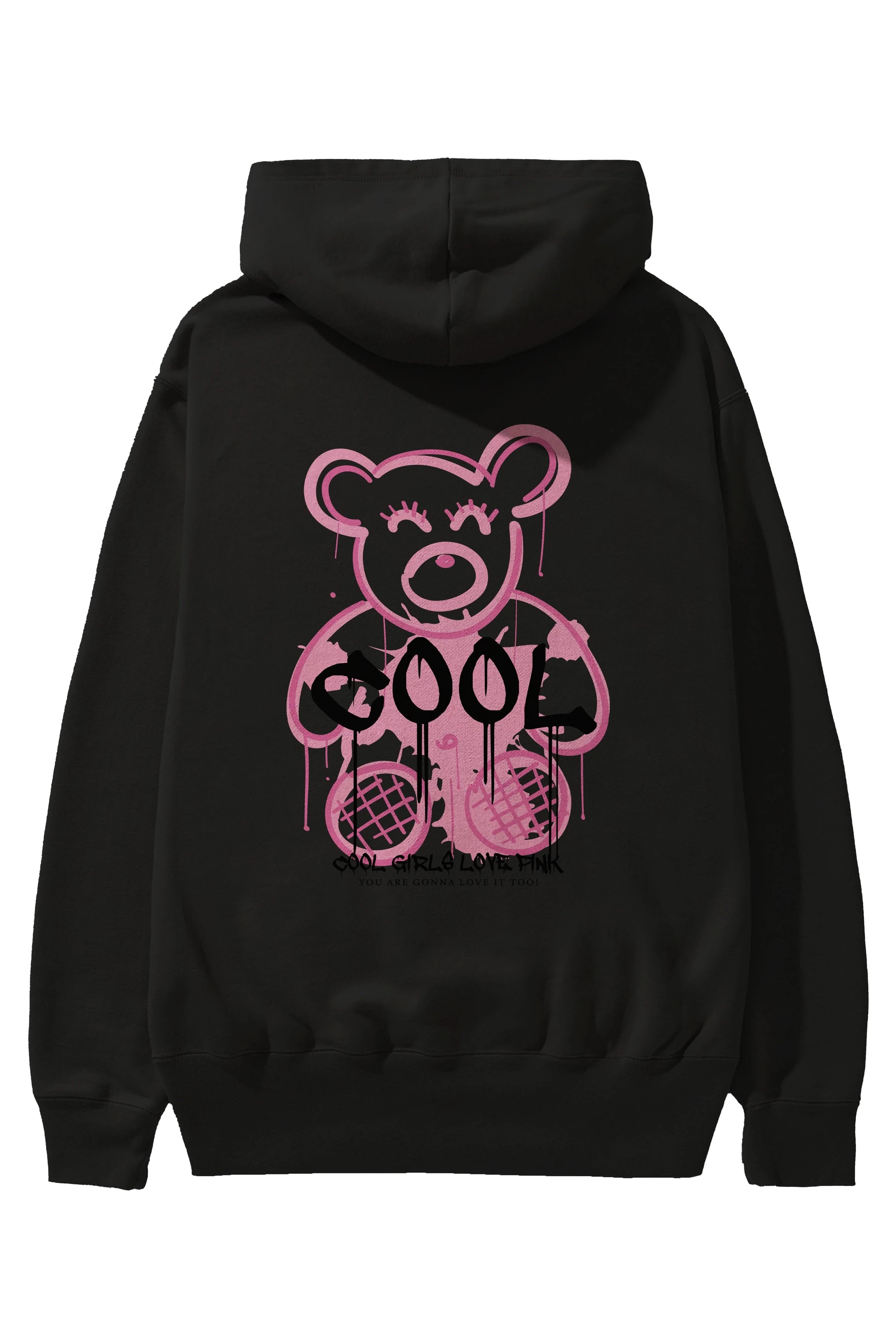 Cool Bear Arka Baskılı Hoodie Oversize Kapüşonlu Sweatshirt Erkek Kadın Unisex