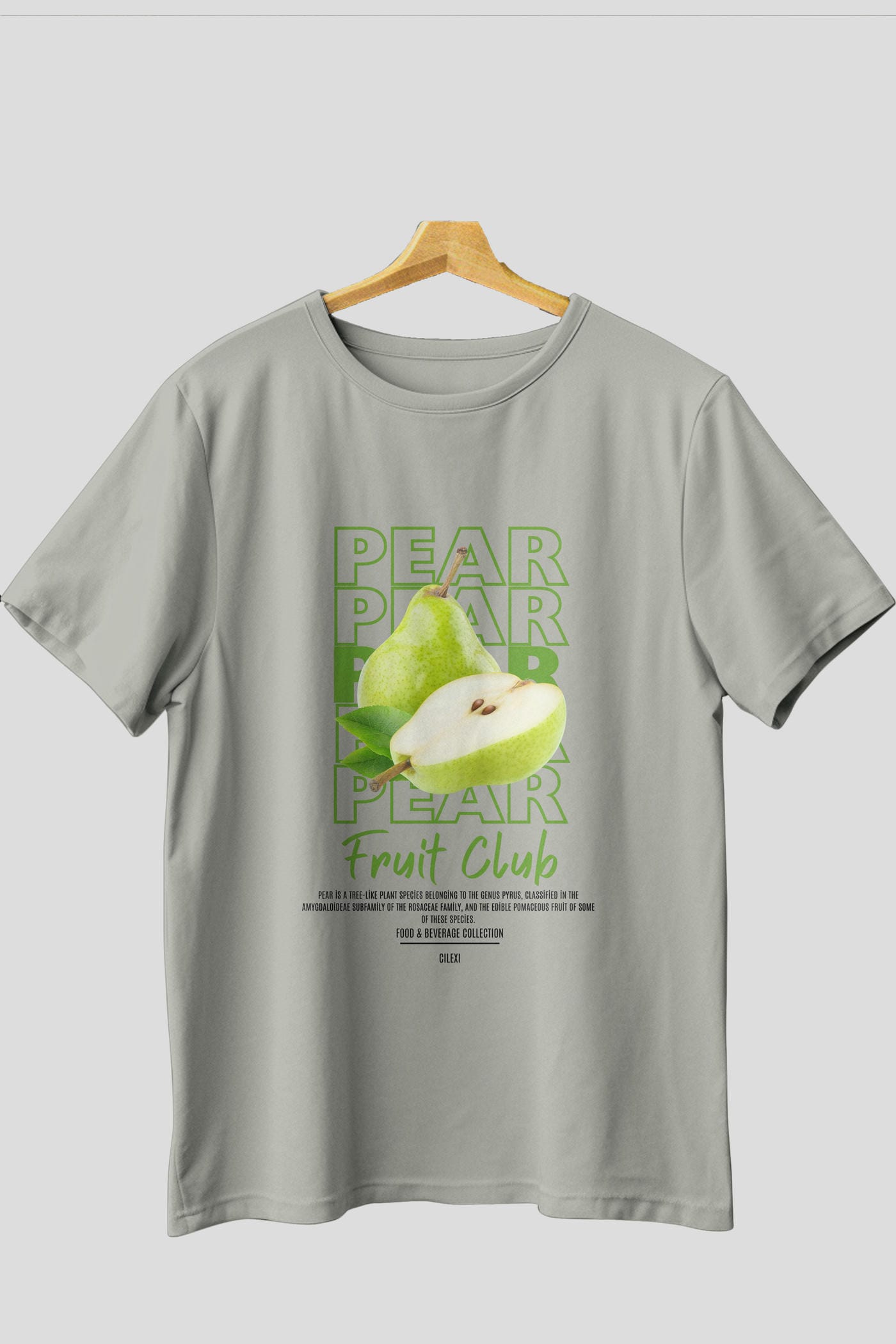 Pear Ön Baskılı Oversize t-shirt Erkek Kadın Pamuk Bisiklet Yaka tişort