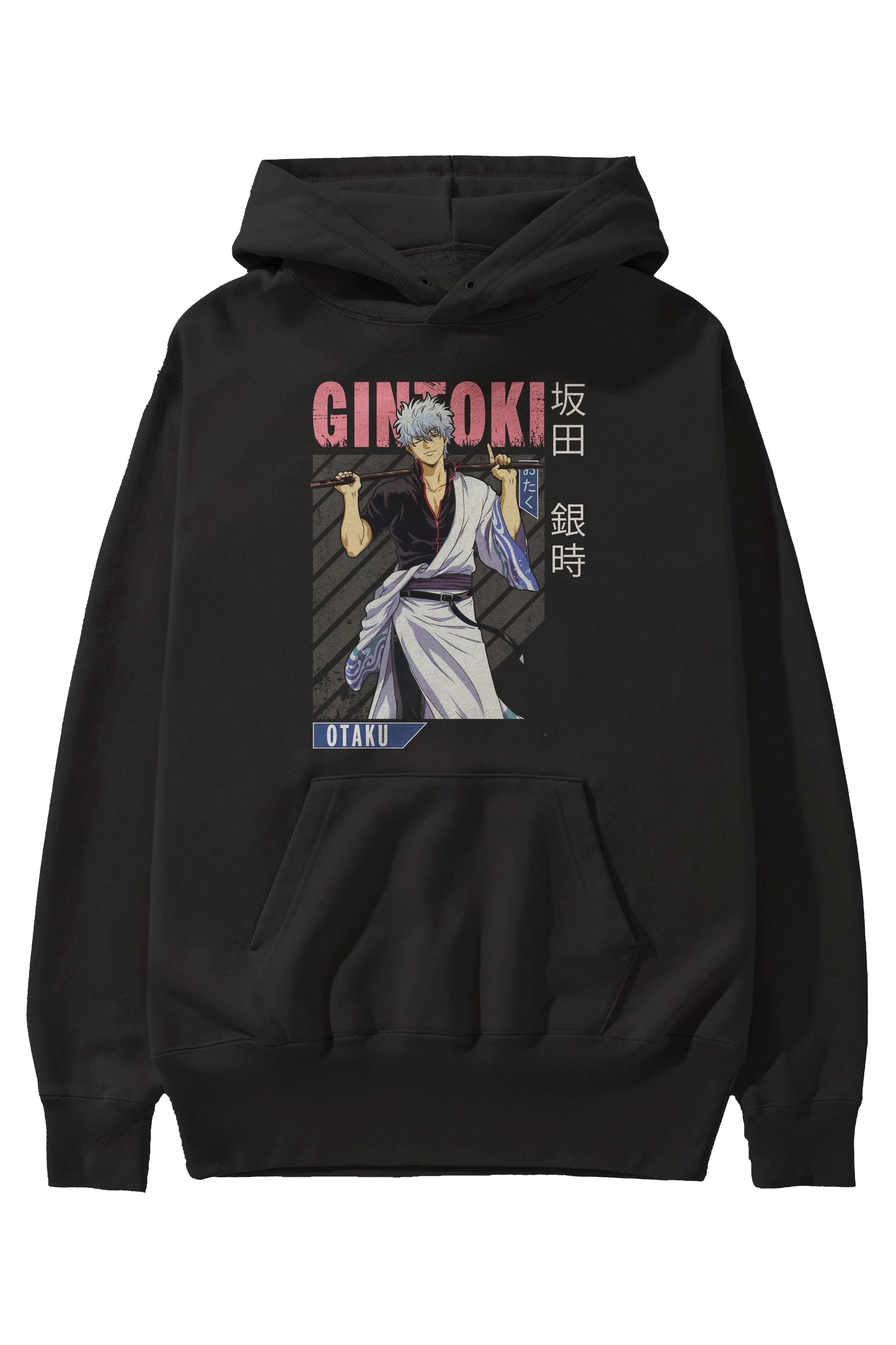 Gintoki Sakata GINTAMA 3 Anime Ön Baskılı Hoodie Oversize Kapüşonlu Sweatshirt Erkek Kadın Unisex