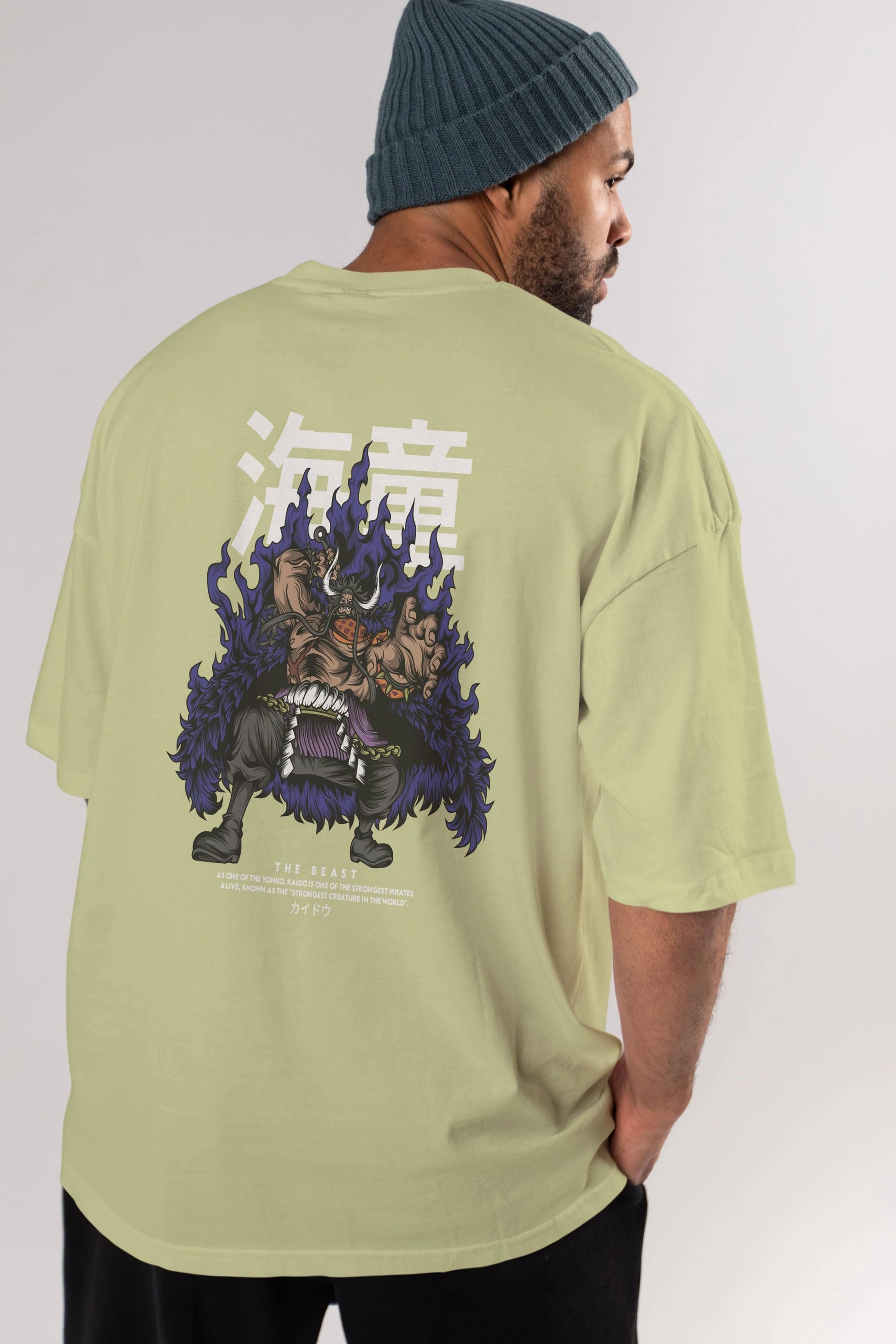 Kaido Anime Arka Baskılı Oversize t-shirt Erkek Kadın Unisex