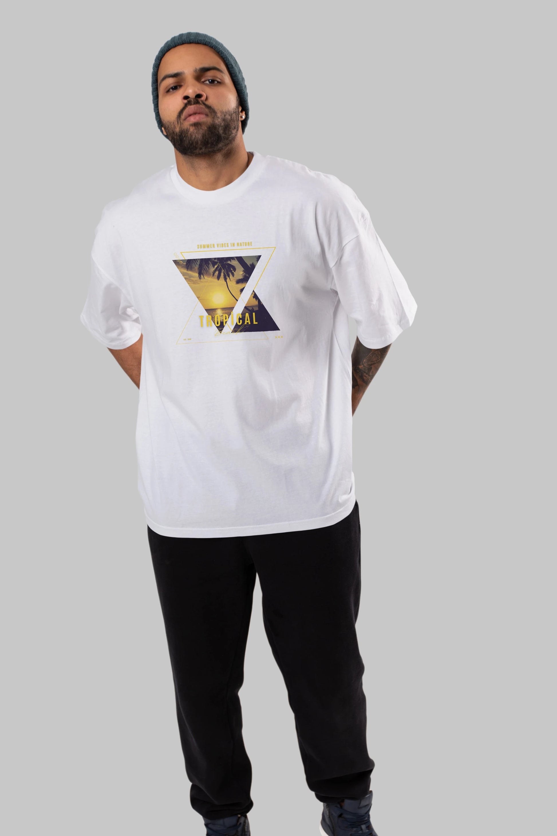 Summer Vibes Yazılı Ön Baskılı Oversize t-shirt Erkek Kadın Unisex