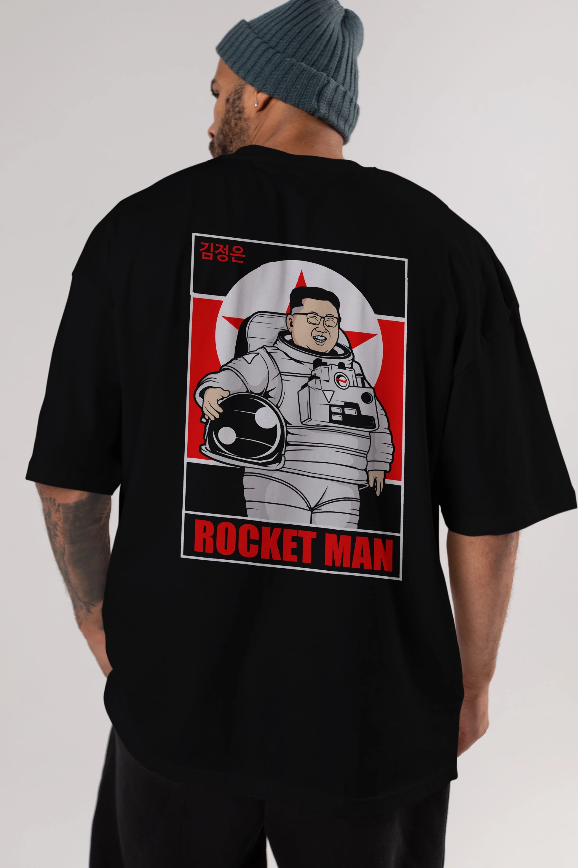 Astronot Kim Arka Baskılı Oversize t-shirt Erkek Kadın Unisex %100 Pamuk tişort