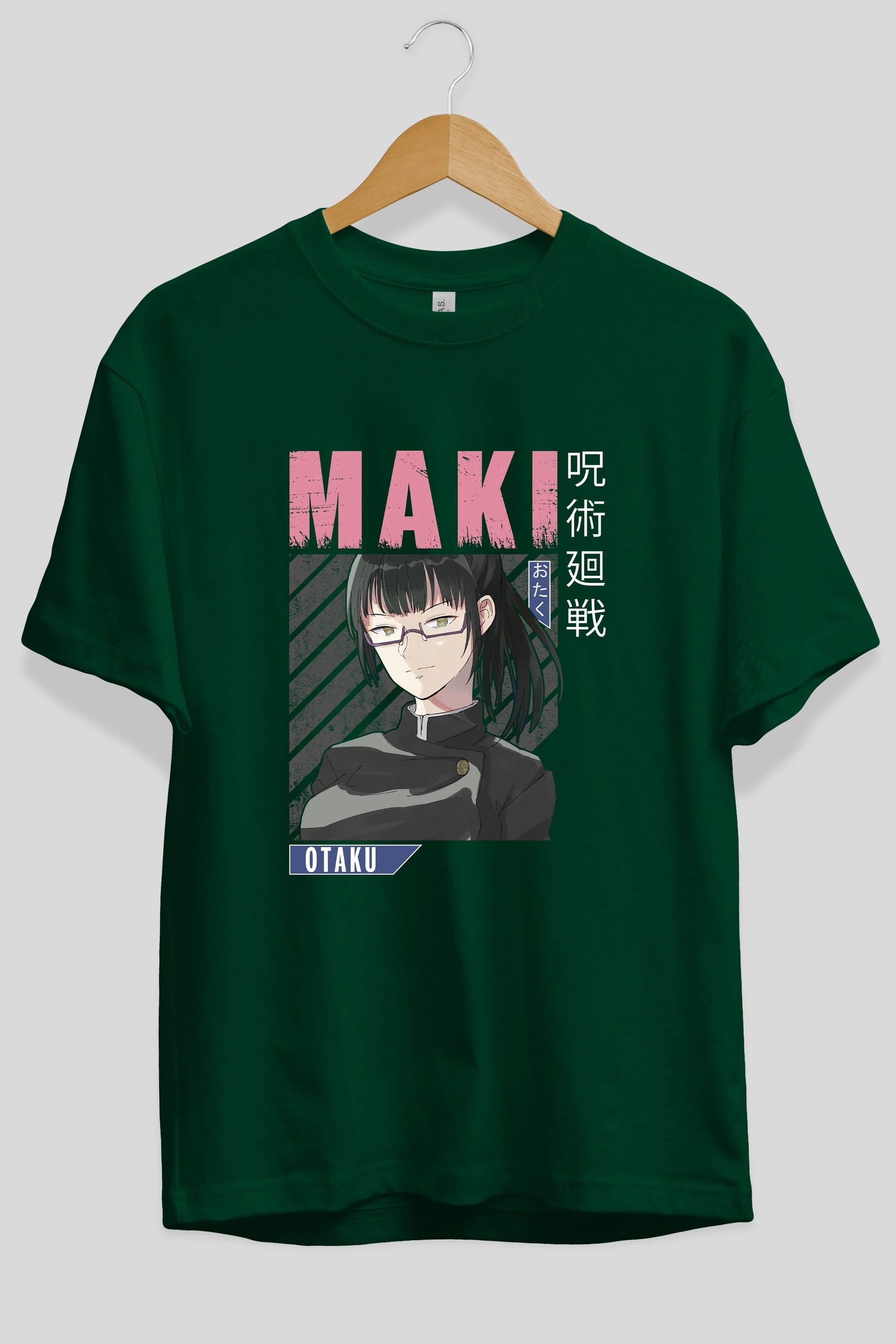 Maki Zenin CHAINSAWMAN 1 Anime Ön Baskılı Oversize t-shirt %100 pamuk Erkek Kadın Unisex