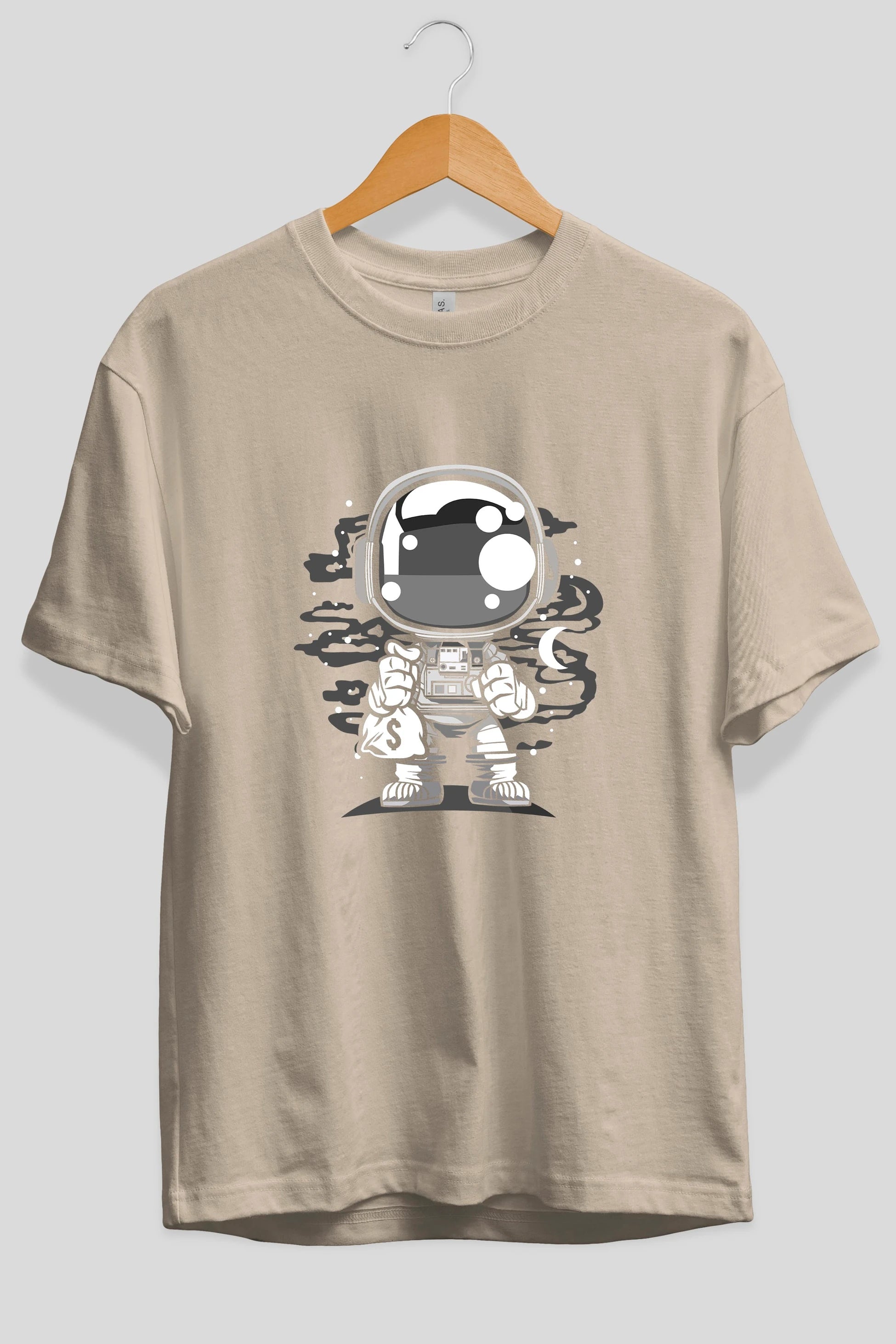 Astronaut Chibi Ön Baskılı Oversize t-shirt Erkek Kadın Unisex