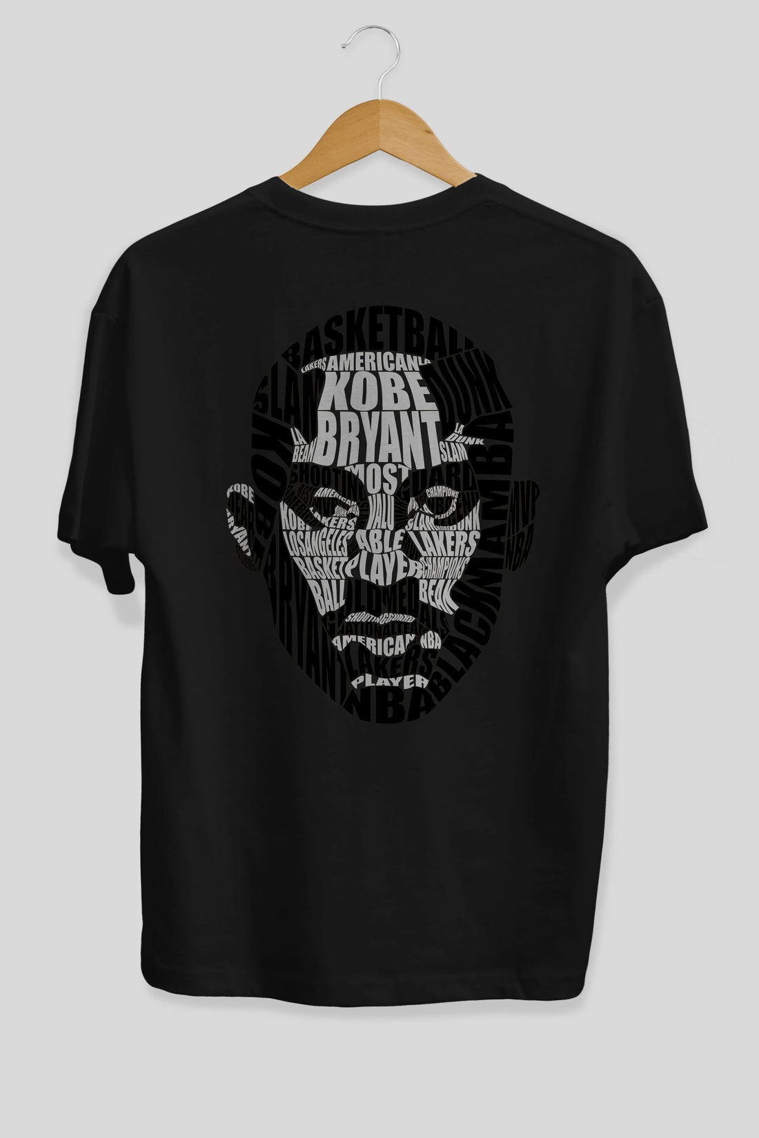 Kobe Bryan Calligram Arka Baskılı Oversize t-shirt %100 pamuk Erkek Kadın Unisex