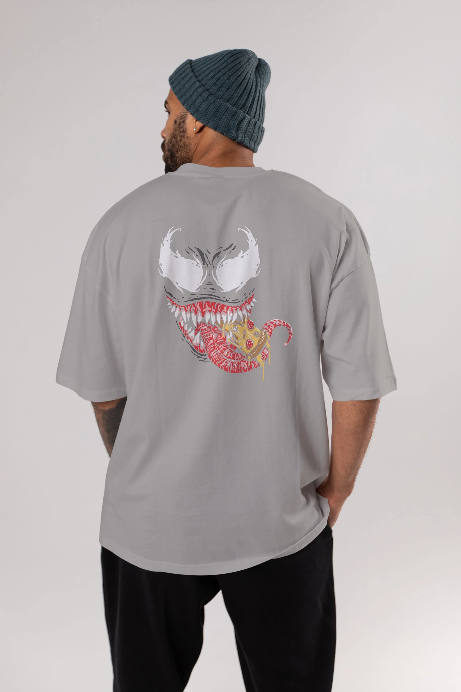 Venom (1) Arka Baskılı Oversize t-shirt Erkek Kadın Unisex %100 Pamuk Bisiklet Yaka tişort