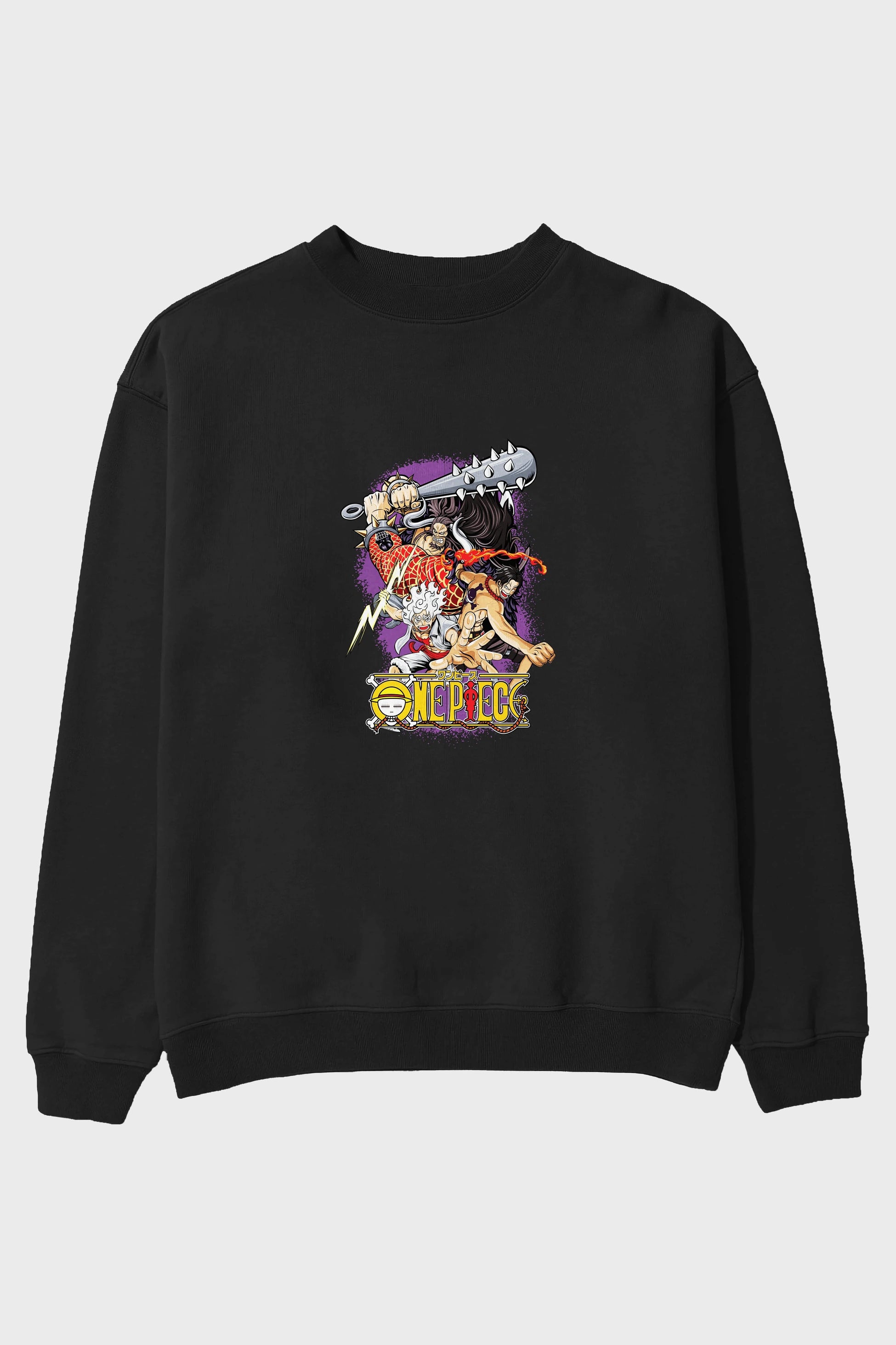 ONE PIECE (6) Anime Ön Baskılı Oversize Sweatshirt Erkek Kadın Unisex