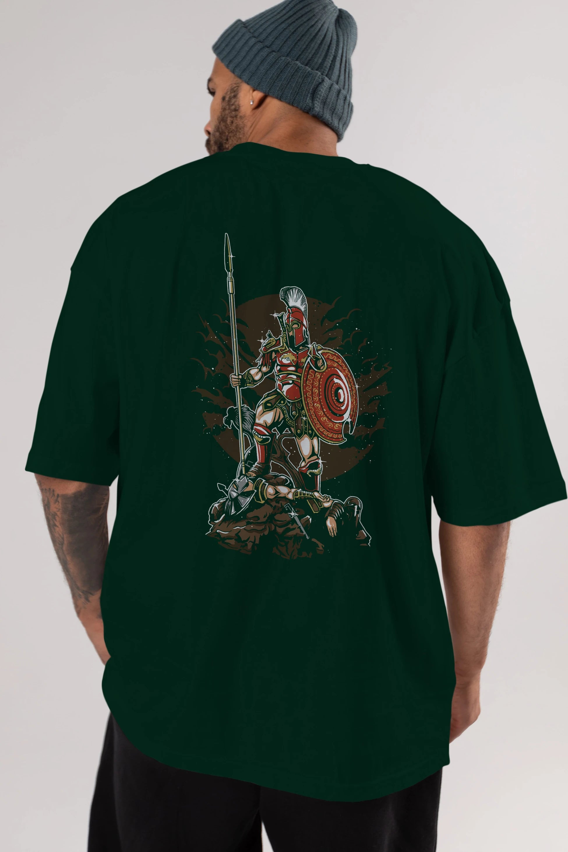 Sparta Arka Baskılı Oversize t-shirt Erkek Kadın Unisex %100 Pamuk