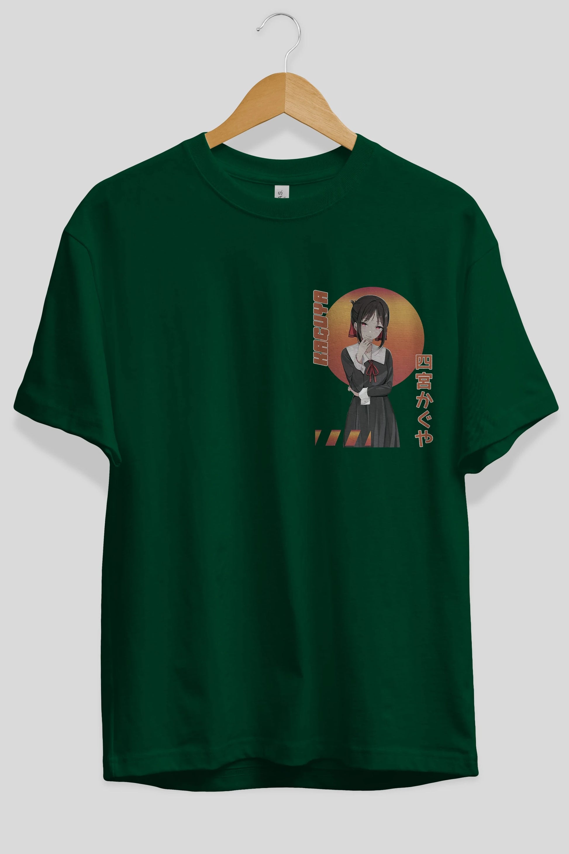 Kaguya Shinomiya 5 Ön Sol Baskılı Oversize t-shirt Erkek Kadın Unisex %100 Pamuk Bisiklet Yaka tişort