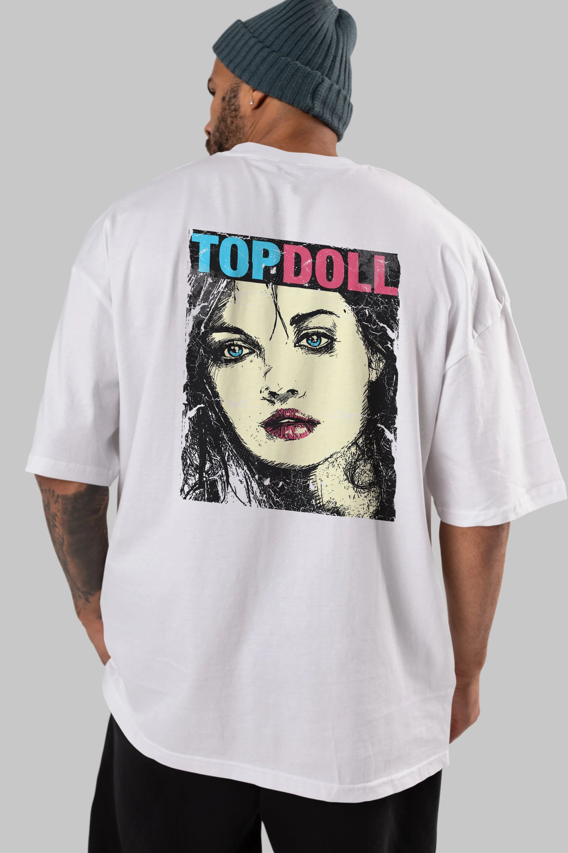 Topdoll Streetwear Arka Baskılı Oversize t-shirt Erkek Kadın Unisex