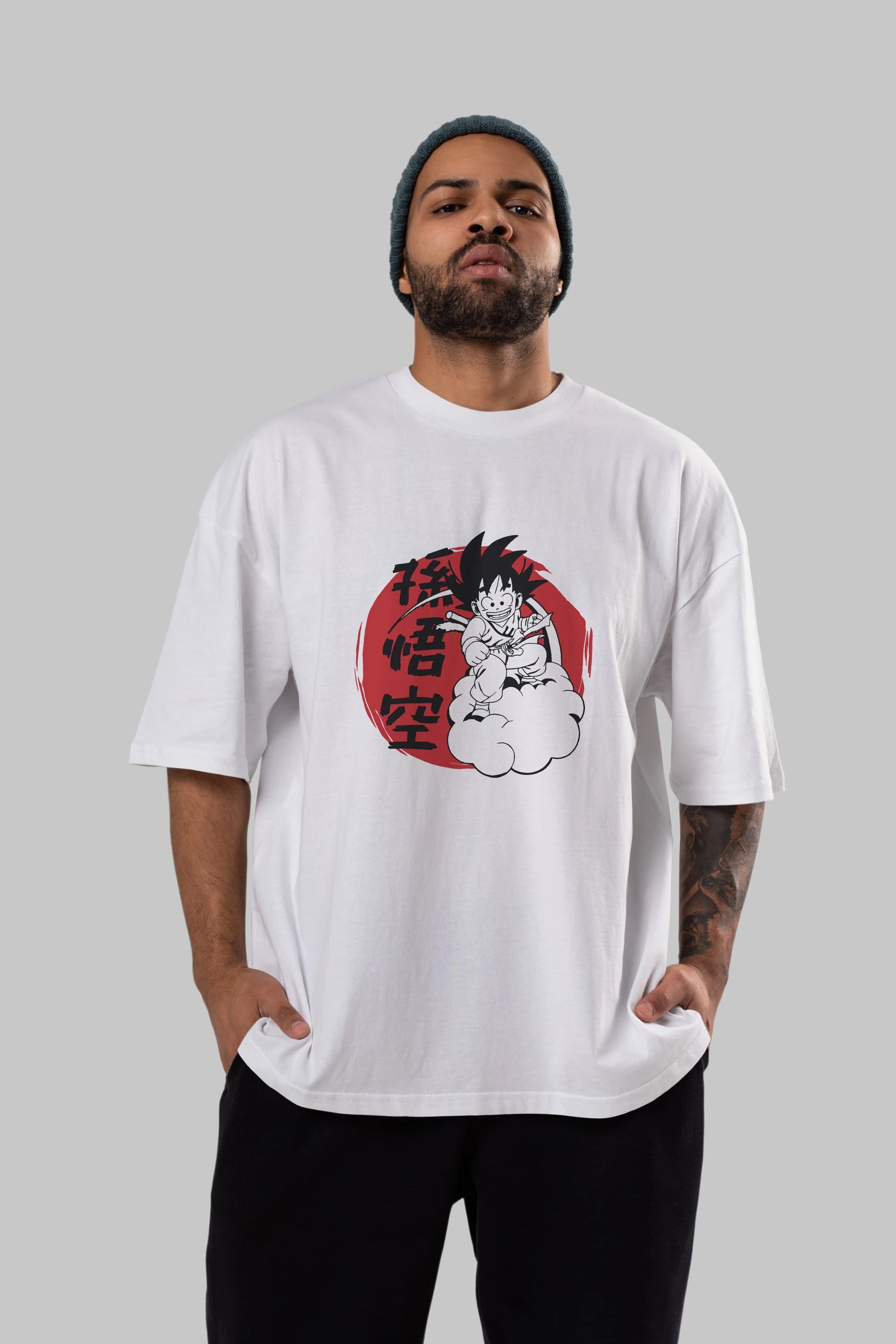 DRAGON BALL Anime Ön Baskılı Oversize t-shirt %100 pamuk Erkek Kadın Unisex