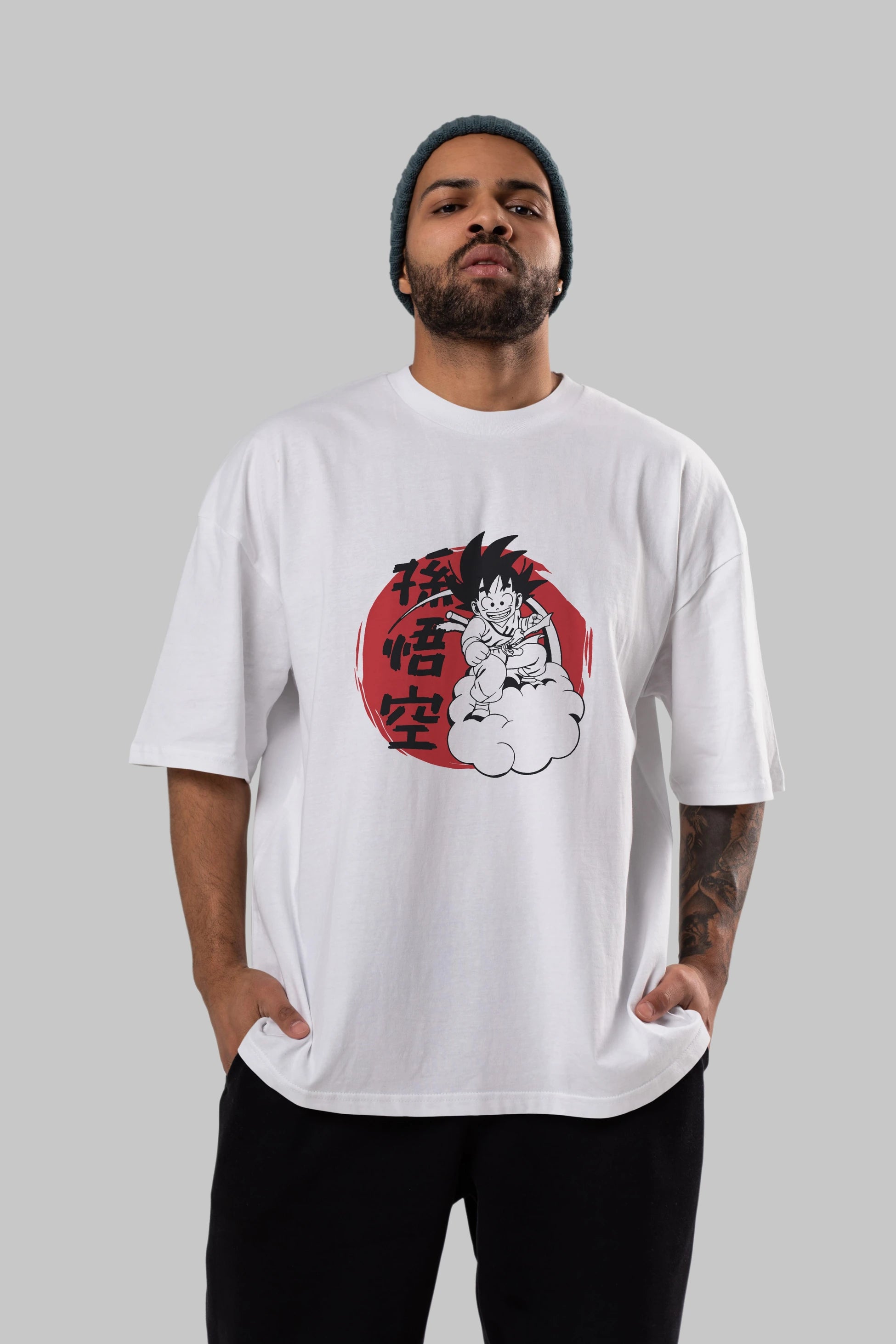 DRAGON BALL Anime Ön Baskılı Oversize t-shirt %100 pamuk Erkek Kadın Unisex