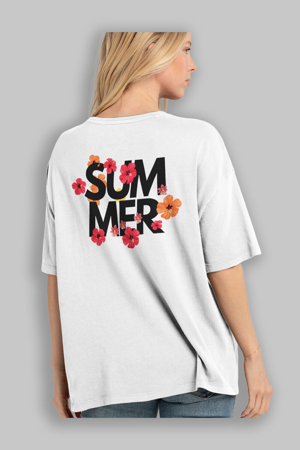 Summer Yazılı 2 Arka Baskılı Oversize t-shirt Erkek Kadın Unisex