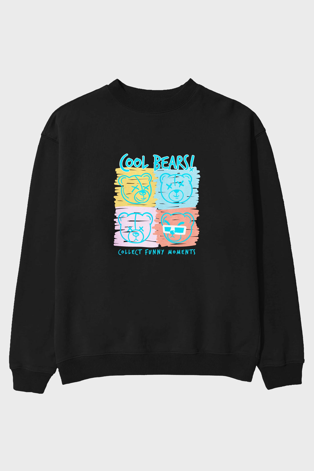 Cool Bears Ön Baskılı Oversize Sweatshirt Erkek Kadın Unisex