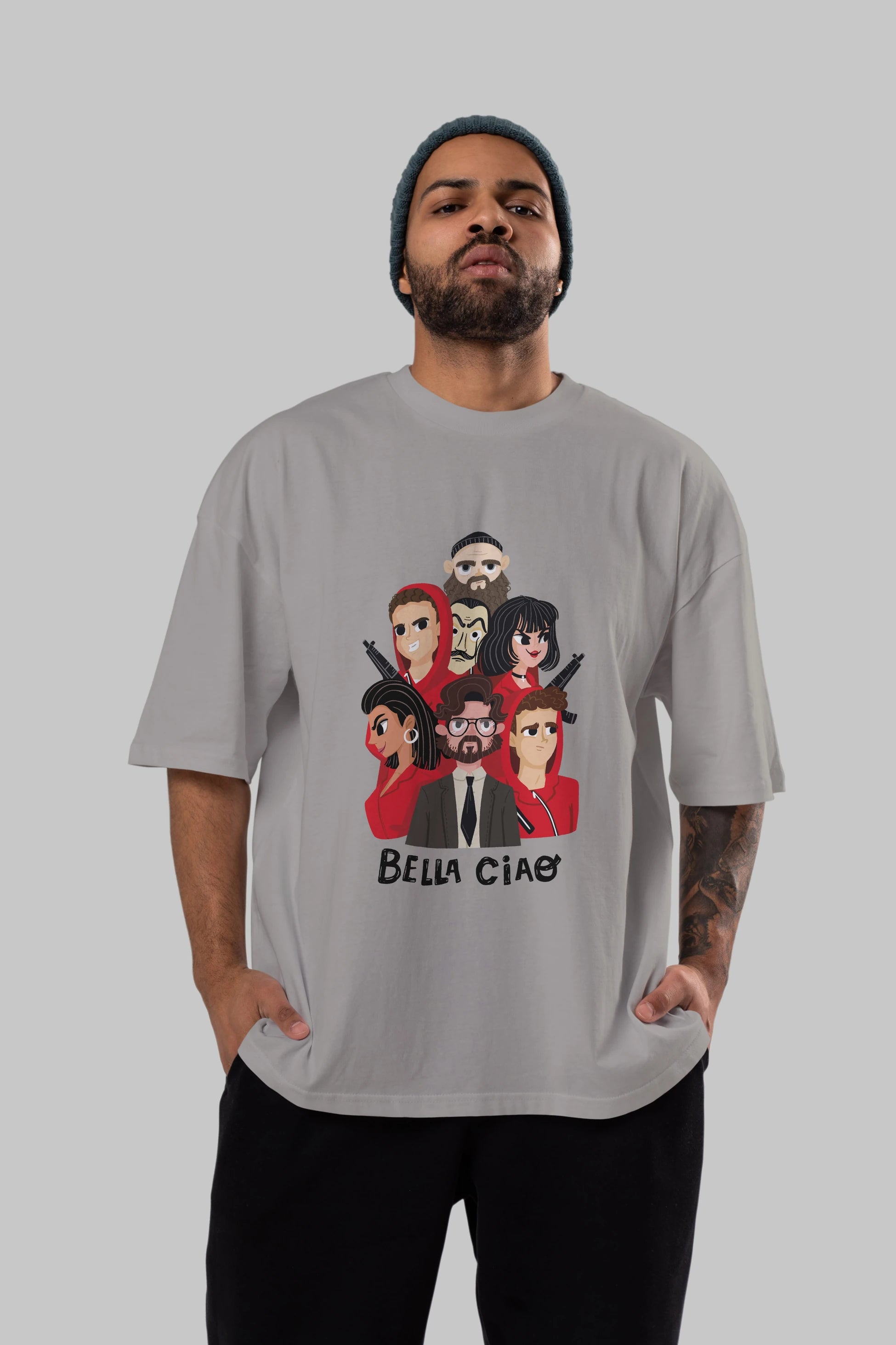 La Casa De Papel (13) Ön Baskılı Oversize t-shirt Erkek Kadın Unisex %100 Pamuk Bisiklet Yaka tişort