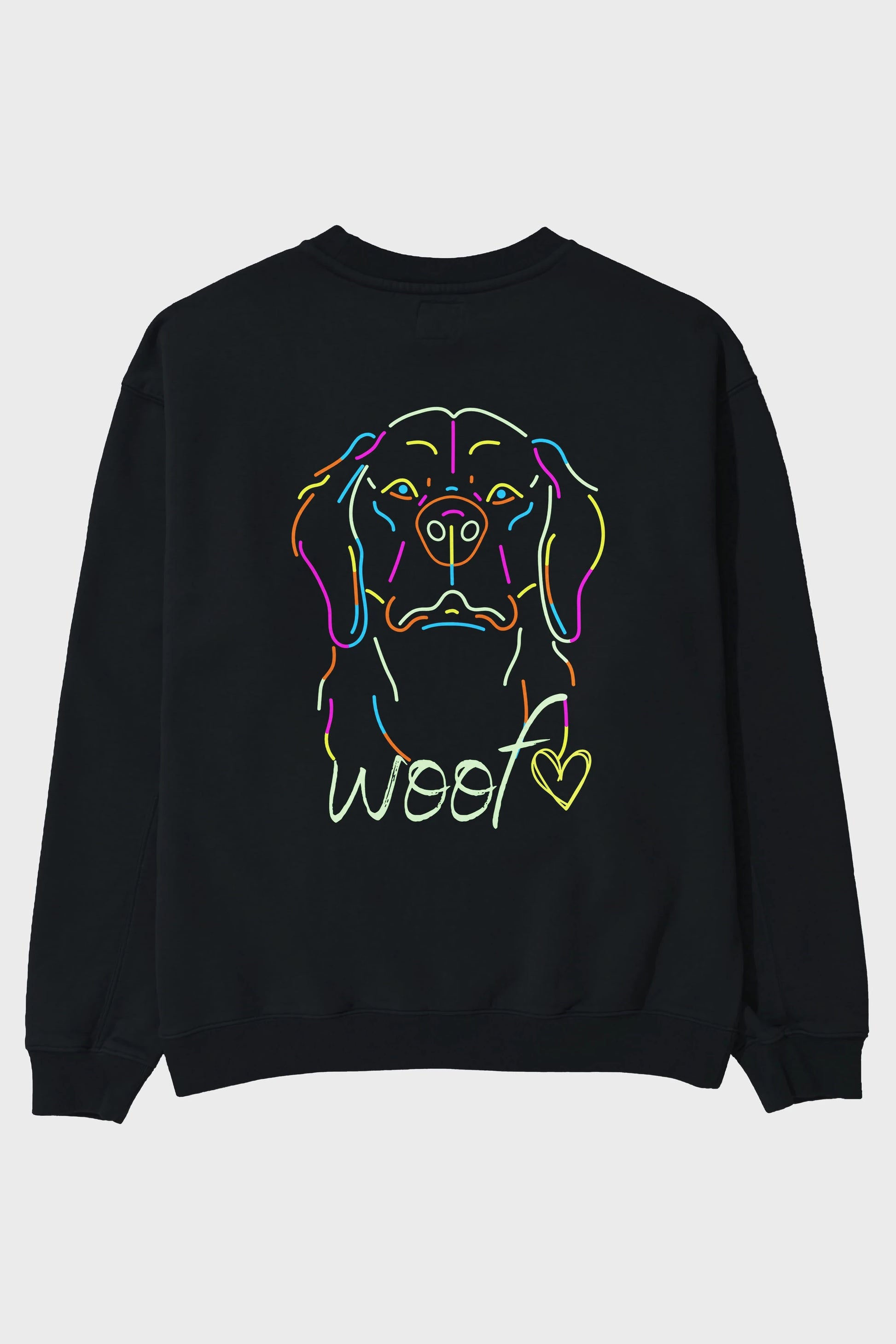 Neon Dog Arka Baskılı Oversize Sweatshirt Erkek Kadın Unisex
