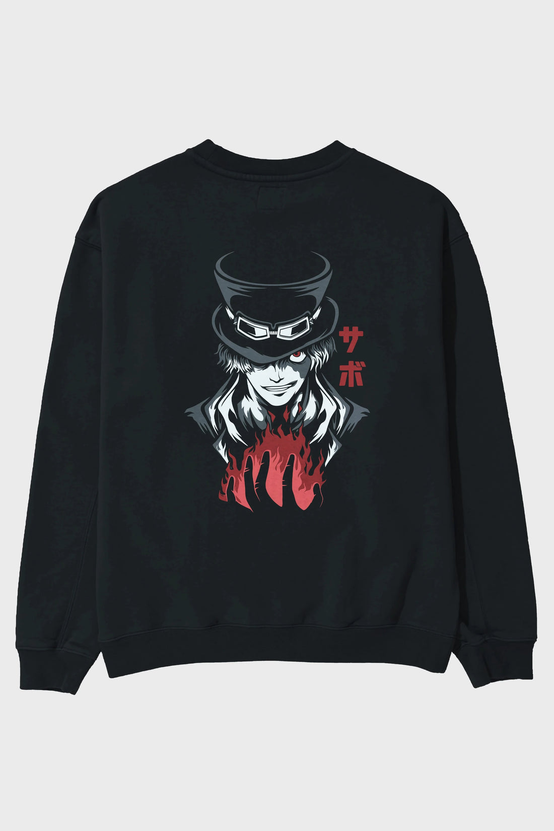 SaboOnePiece Anime Arka Baskılı Oversize Sweatshirt Erkek Kadın Unisex