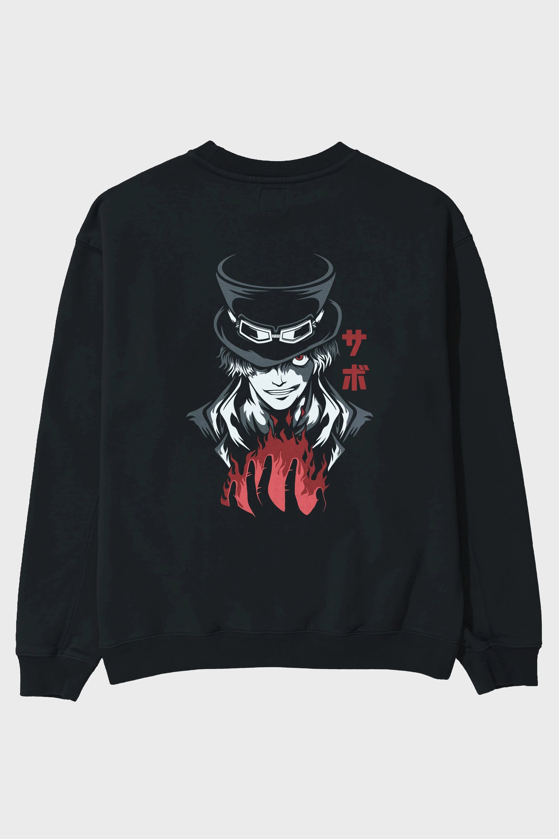 SaboOnePiece Anime Arka Baskılı Oversize Sweatshirt Erkek Kadın Unisex