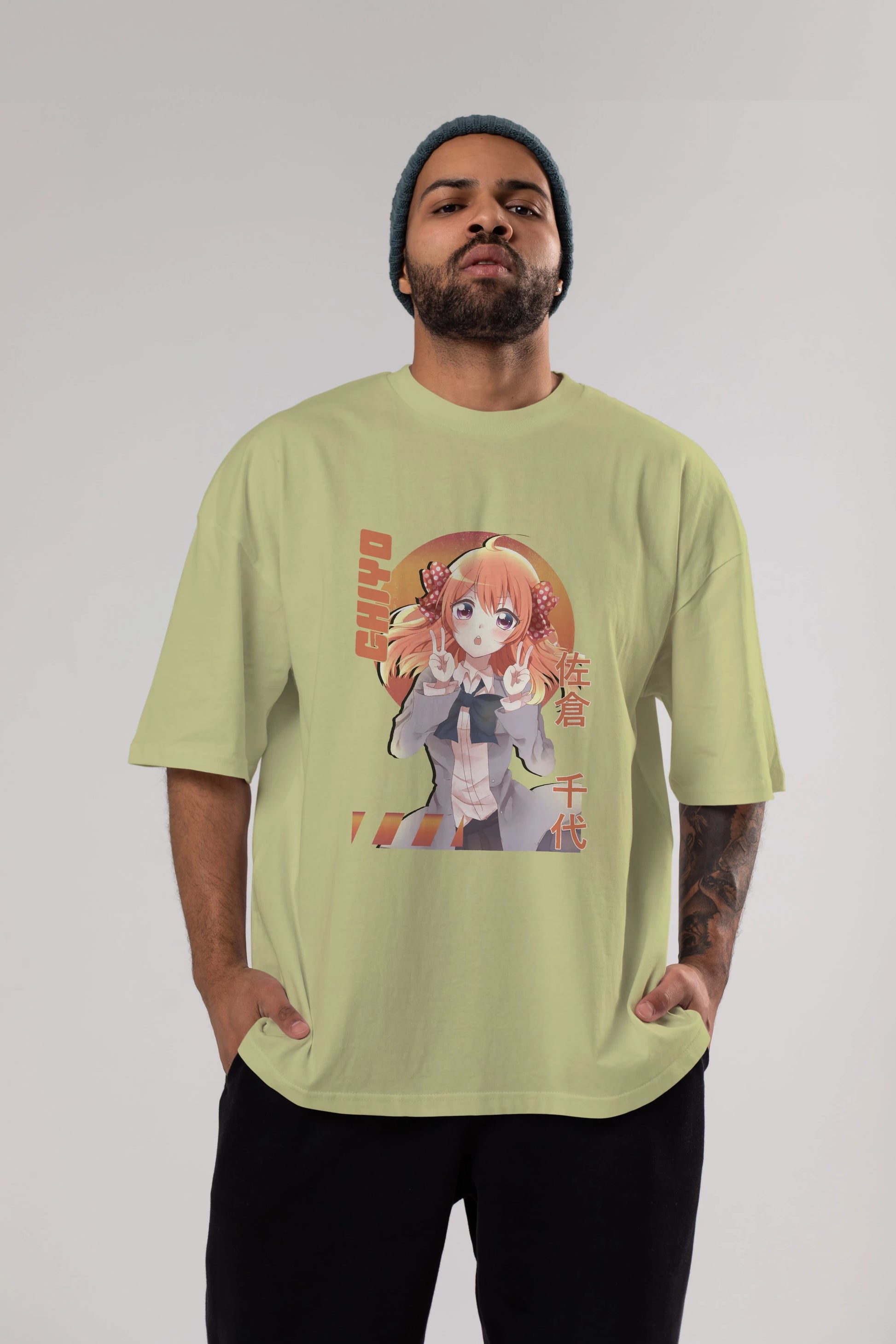 Chiyo Sakura 5 Anime Ön Baskılı Oversize t-shirt %100 pamuk Erkek Kadın Unisex