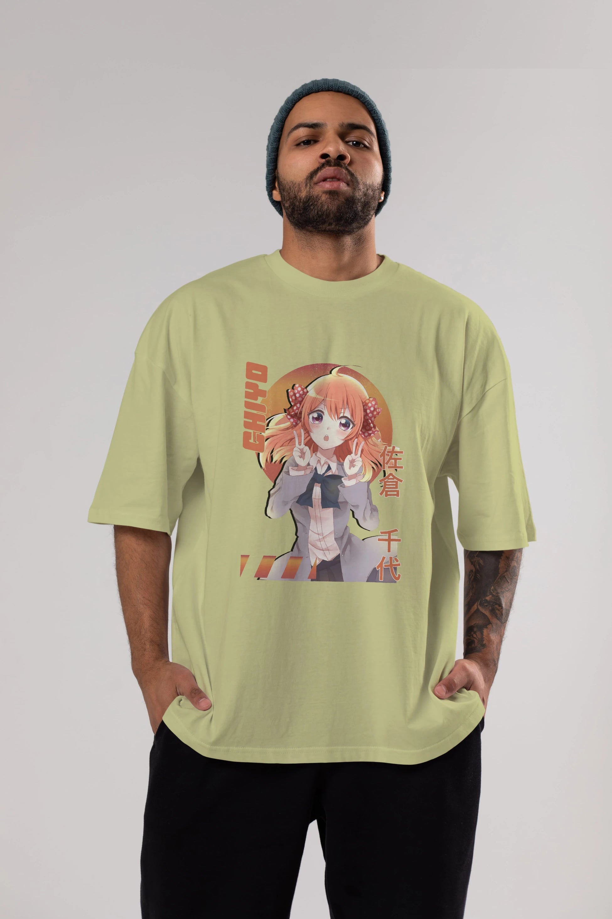 Chiyo Sakura 5 Anime Ön Baskılı Oversize t-shirt %100 pamuk Erkek Kadın Unisex