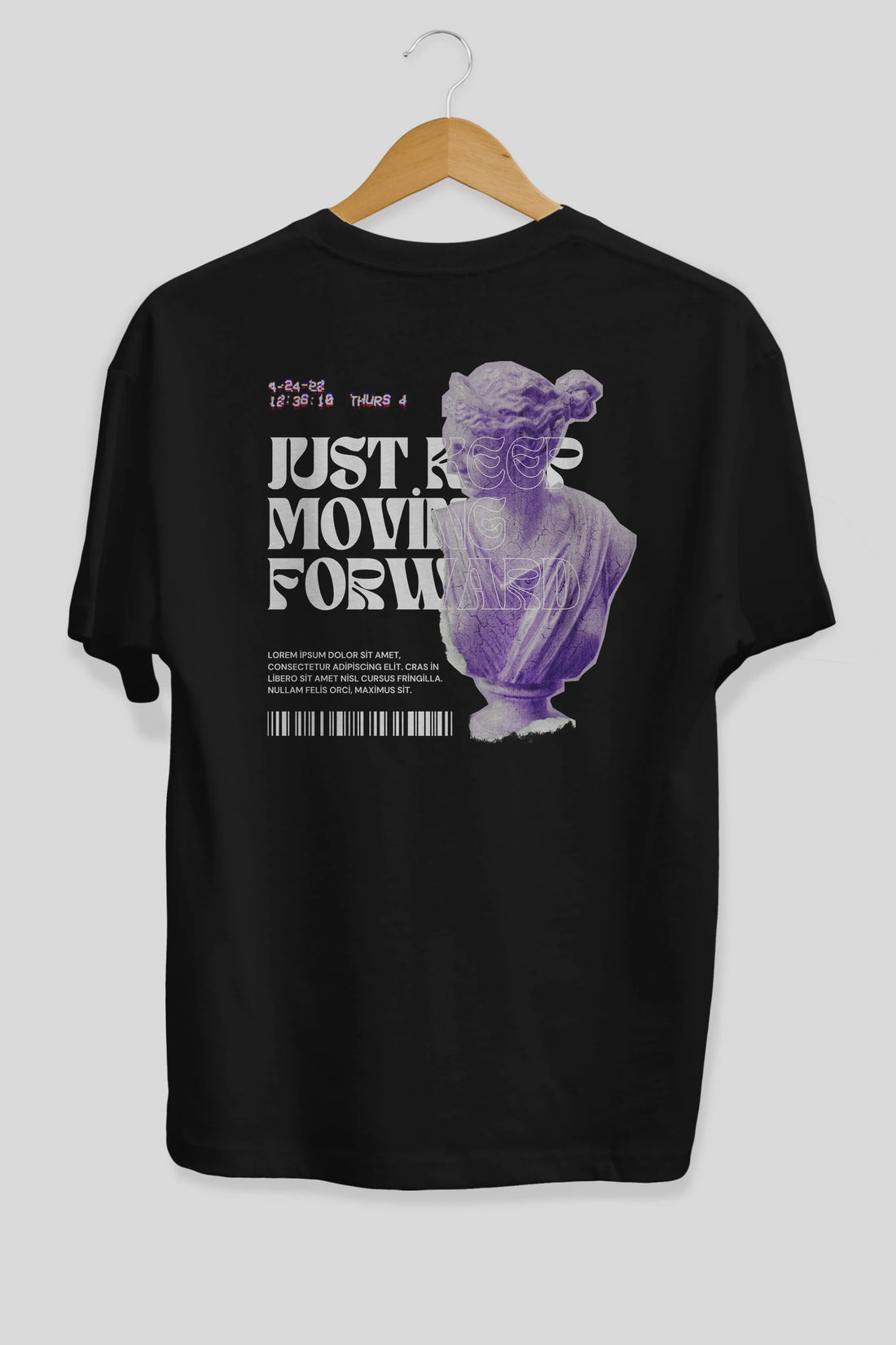 Just Keep Moving Forward Yazılı Arka Baskılı Oversize t-shirt Erkek Kadın Unisex