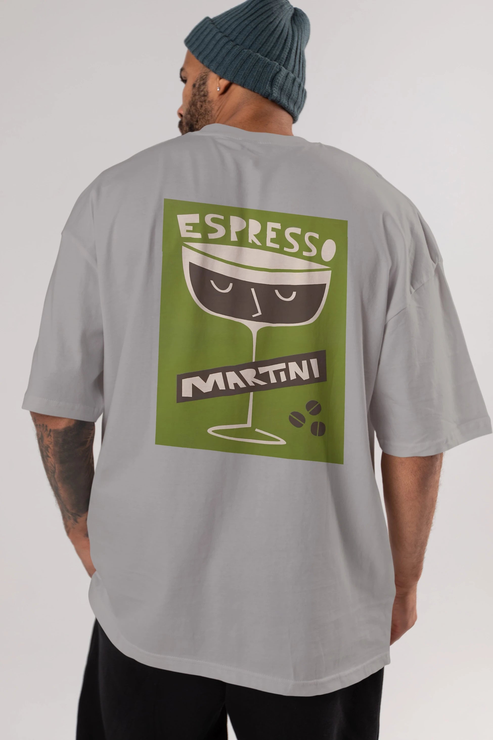 Espresso Martini 2 Arka Baskılı Oversize t-shirt Erkek Kadın Unisex %100 Pamuk Bisiklet Yaka tişort
