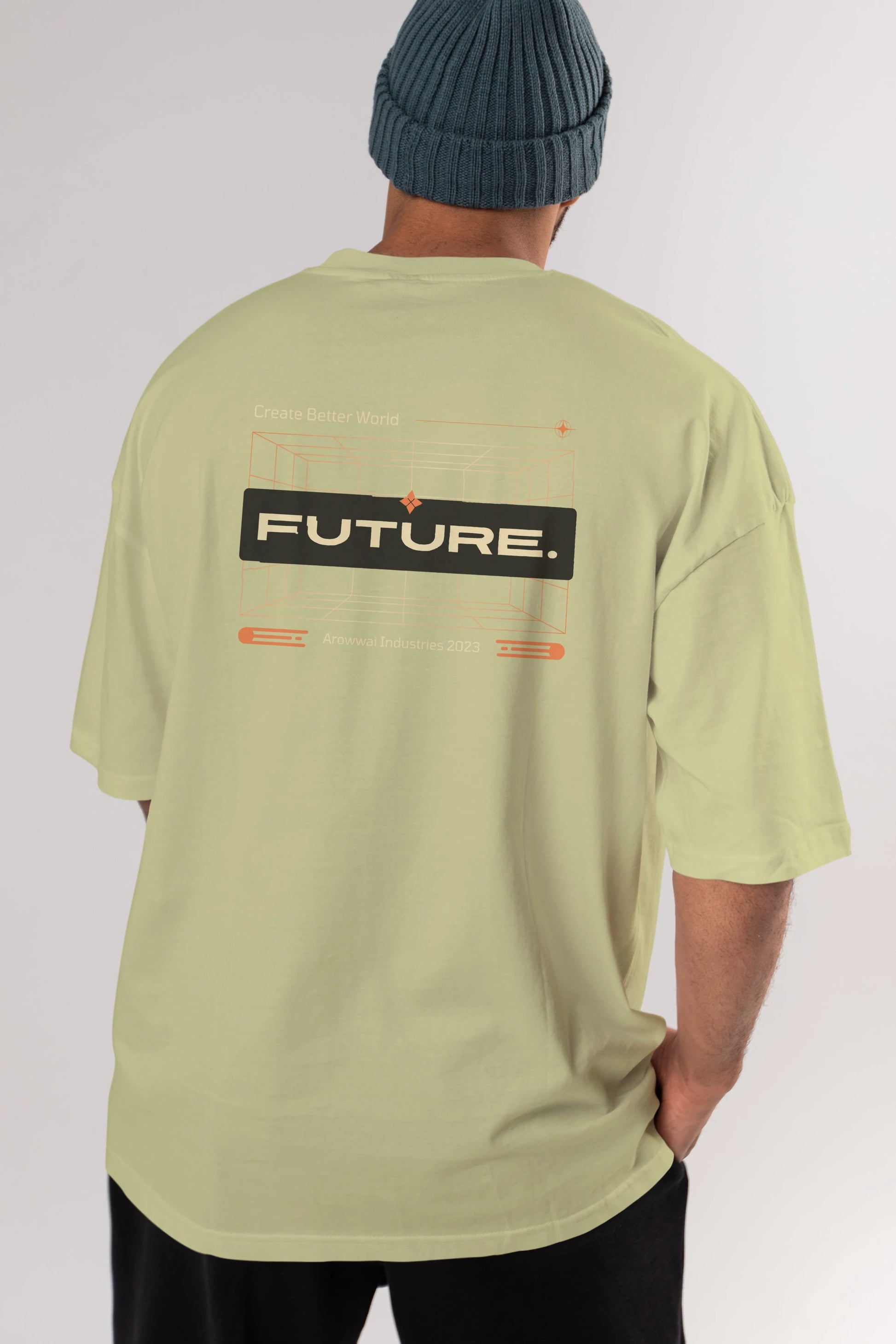 Future Arka Baskılı Oversize t-shirt Erkek Kadın Unisex