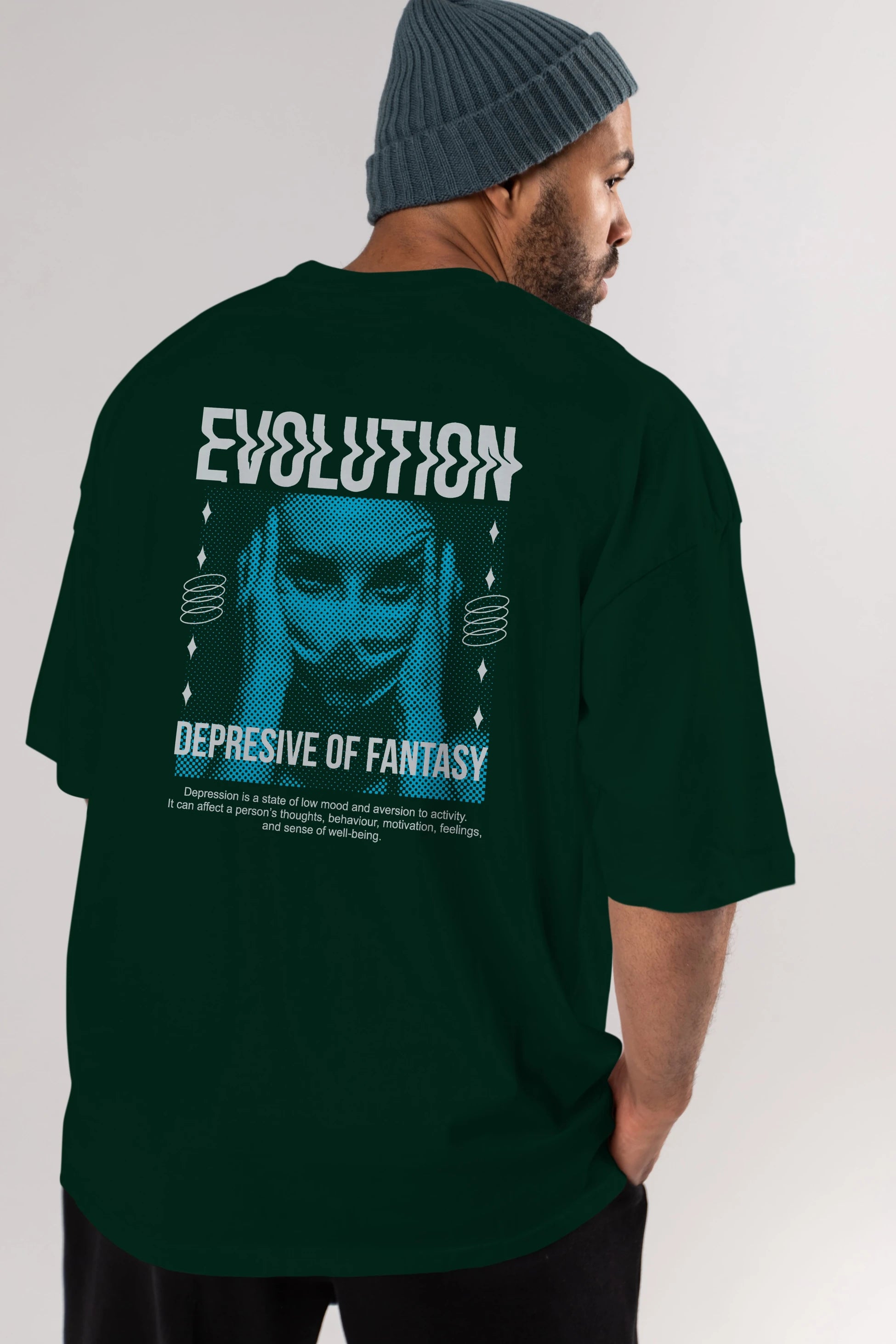 Evolution Arka Baskılı Oversize t-shirt Erkek Kadın Unisex