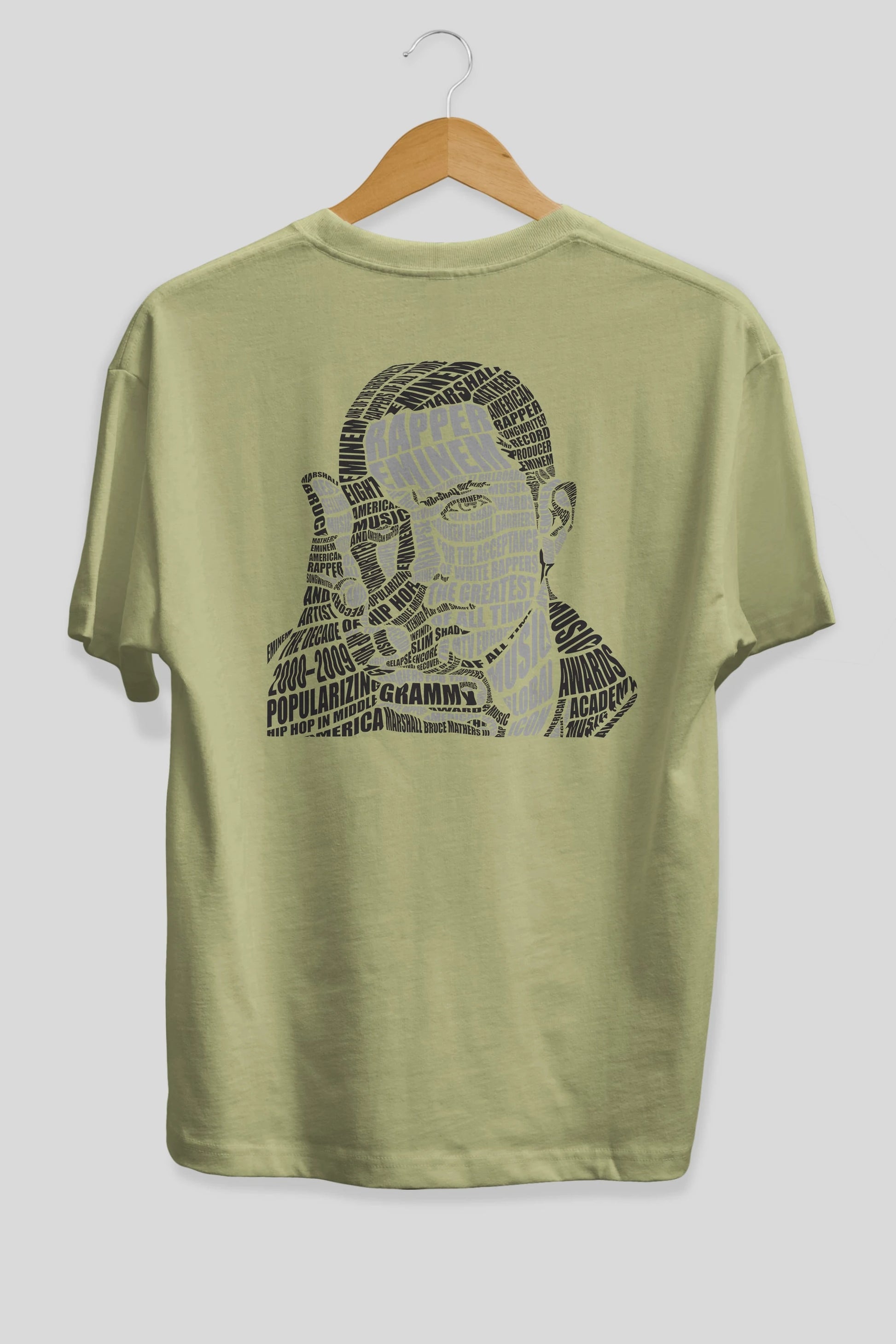 Eminem Calligram Arka Baskılı Oversize t-shirt %100 pamuk Erkek Kadın Unisex