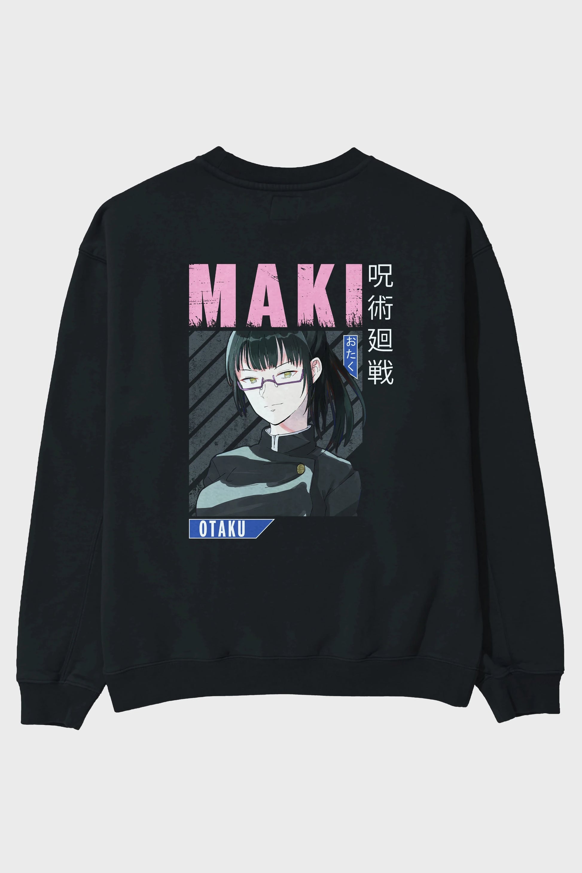 Maki Zenin CHAINSAWMAN 1 Anime Arka Baskılı Oversize Sweatshirt Erkek Kadın Unisex