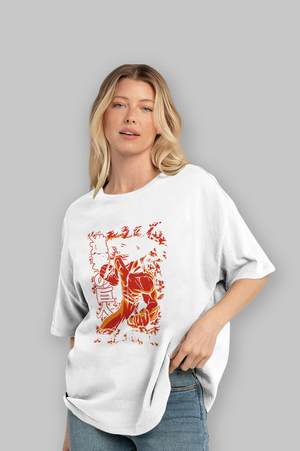 Eren Yeager Anime Ön Baskılı Oversize t-shirt Erkek Kadın Unisex