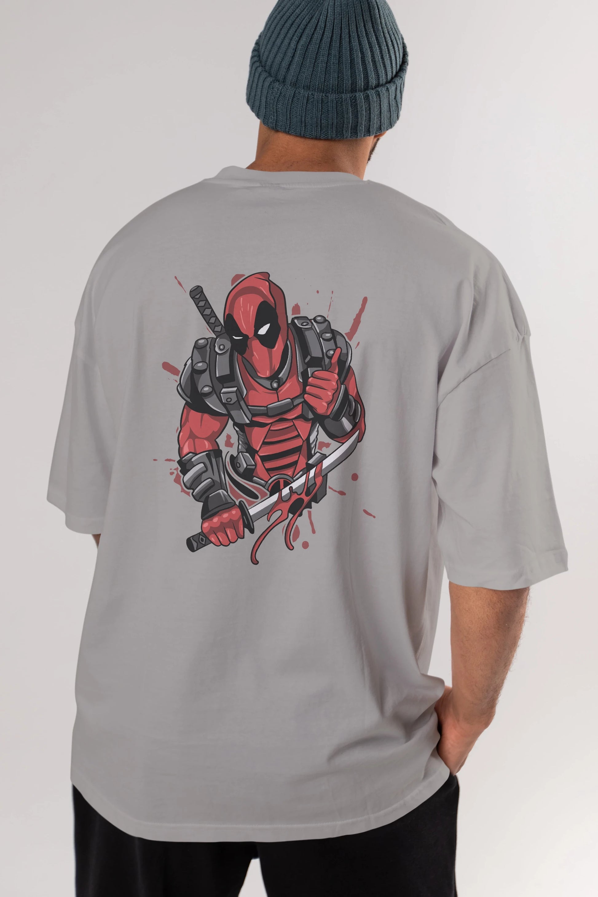 Deadpool (12) Arka Baskılı Oversize t-shirt Erkek Kadın Unisex %100 Pamuk Bisiklet Yaka tişort
