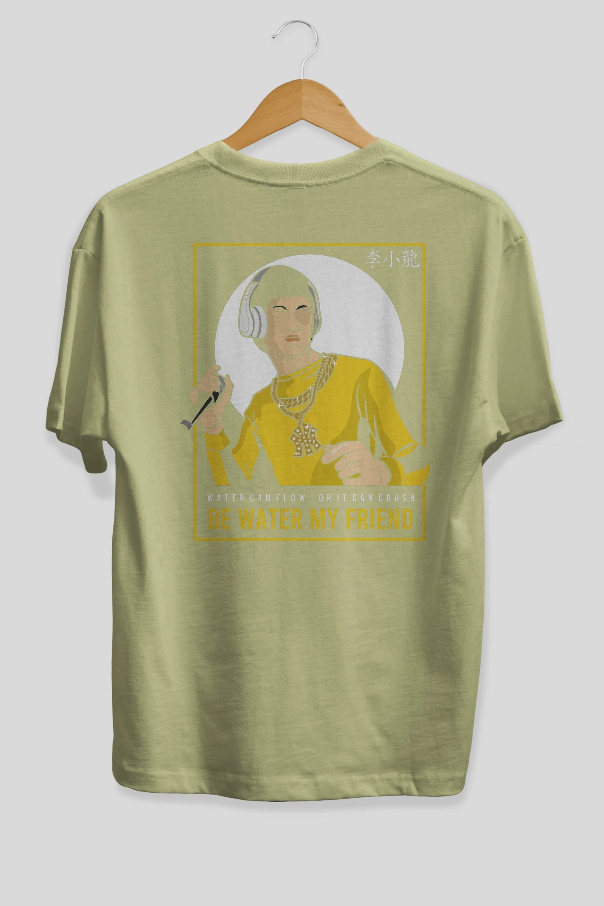 Bruce Lee Rapper Arka Baskılı Oversize t-shirt Erkek Kadın Unisex %100 Pamuk tişort