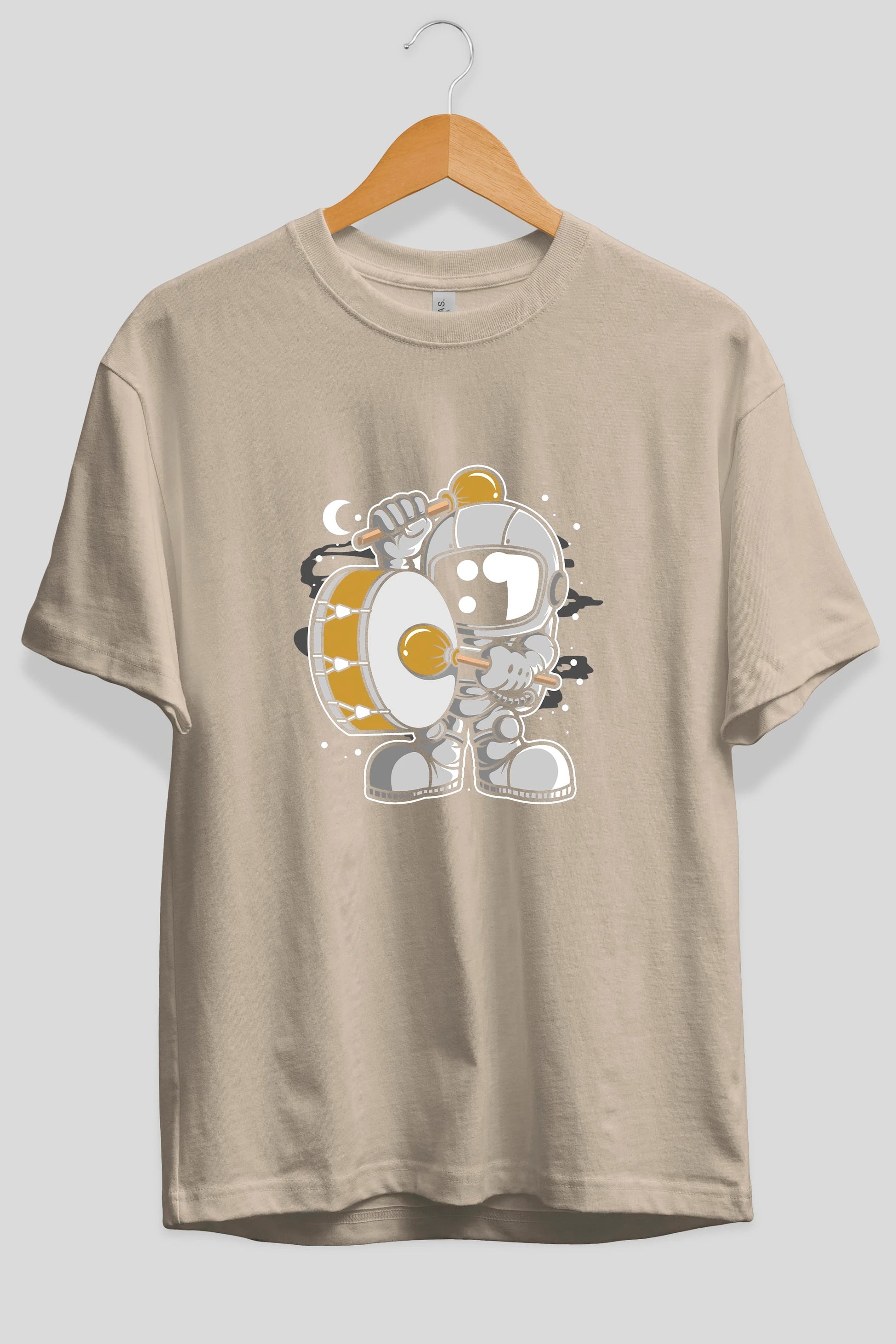 Astronaut Marching Band Ön Baskılı Oversize t-shirt Erkek Kadın Unisex