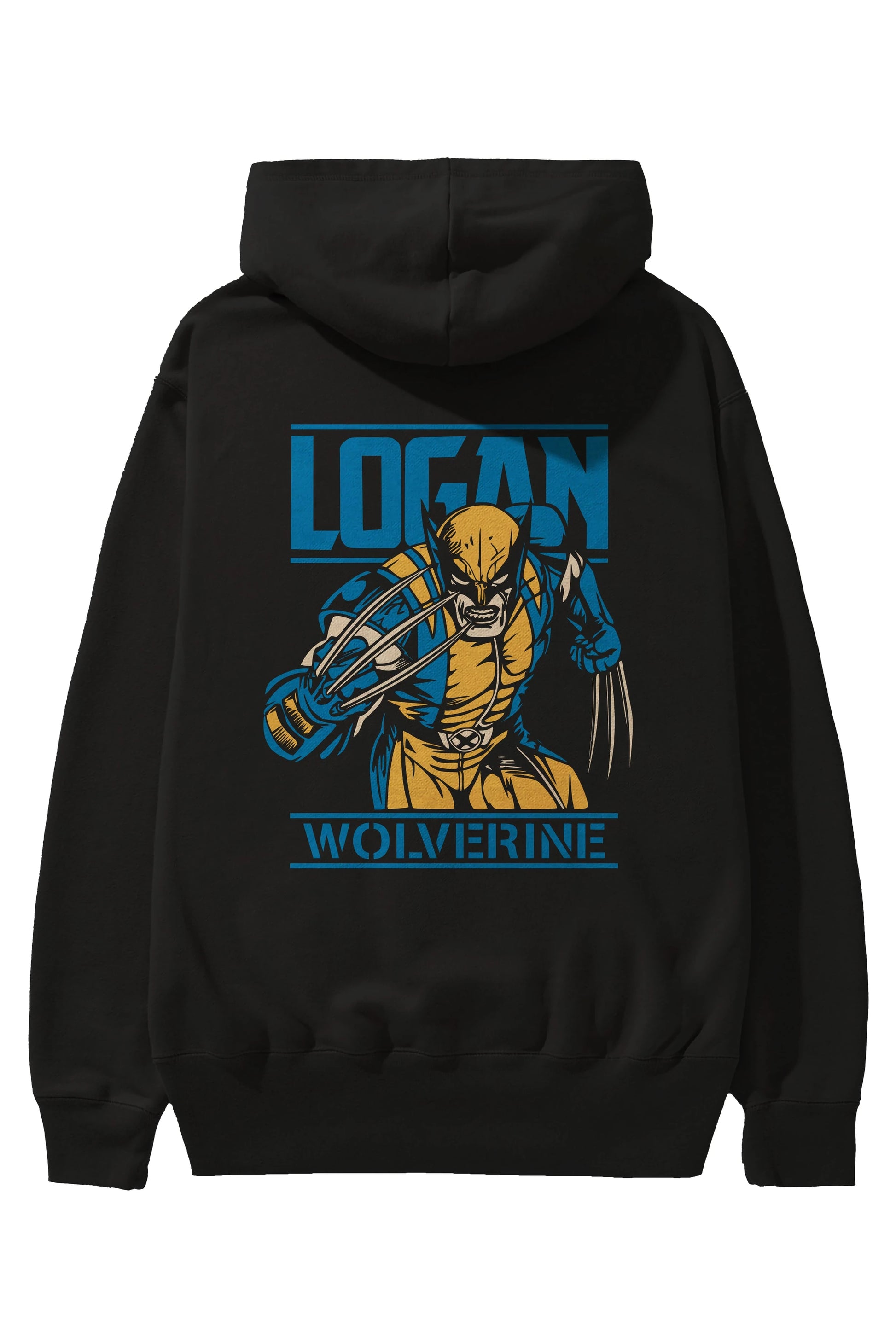 Wolverine Logan Arka Baskılı Hoodie Oversize Kapüşonlu Sweatshirt Erkek Kadın Unisex